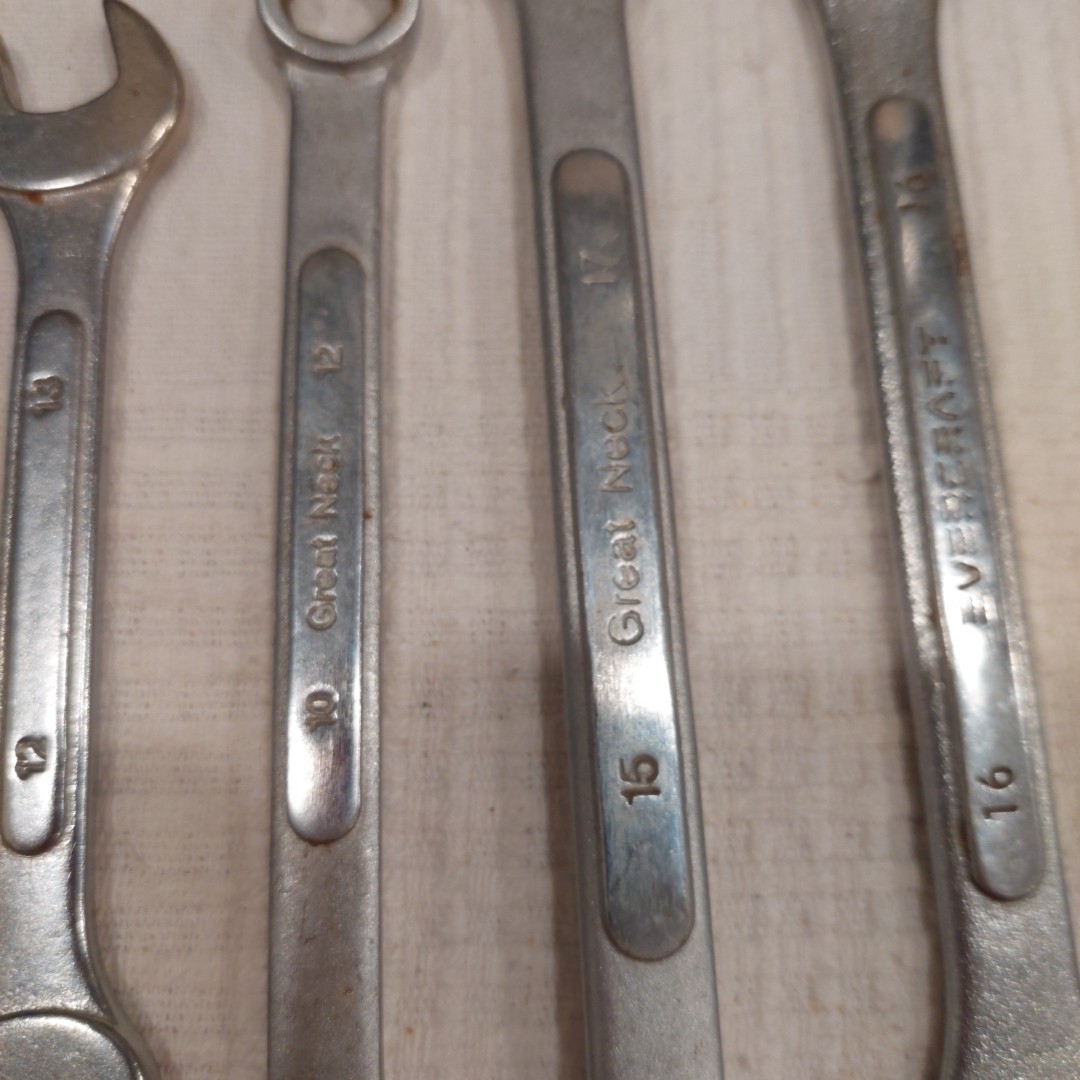 Nine Drop Forged Mixed Wrench Set 1/4in To 23mm Open End And 12 Point Box Ends