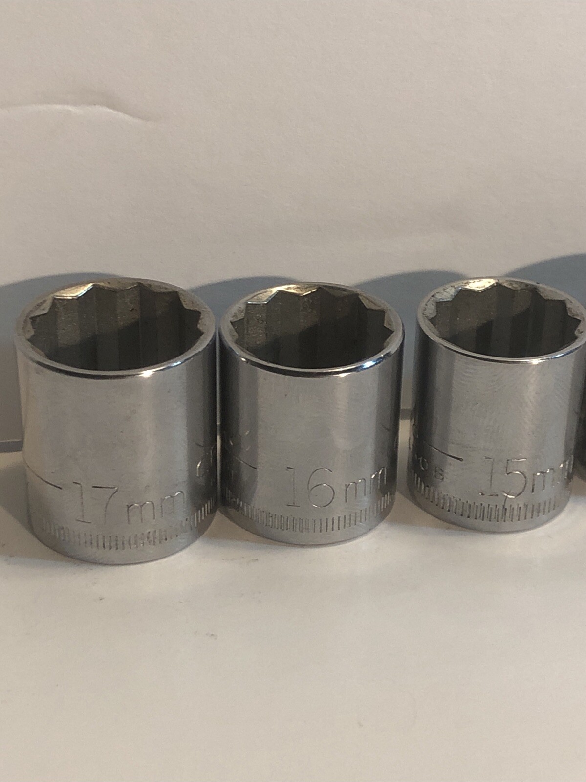 Lot Of 6 Craftsman 3/8 Drive 12 Point Metric Sockets 9mm 13mm 14mm 15mm 16mm 17m