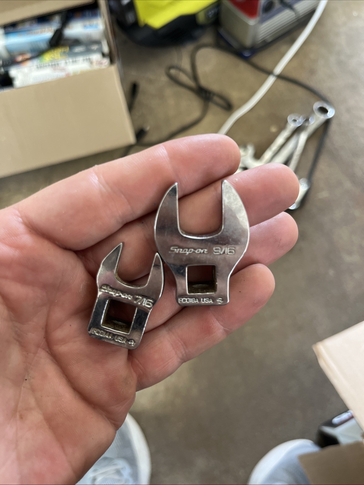 Snap-On 2 Piece 7/16 Drive 9/16 Metric Crowfoot Wrench Set