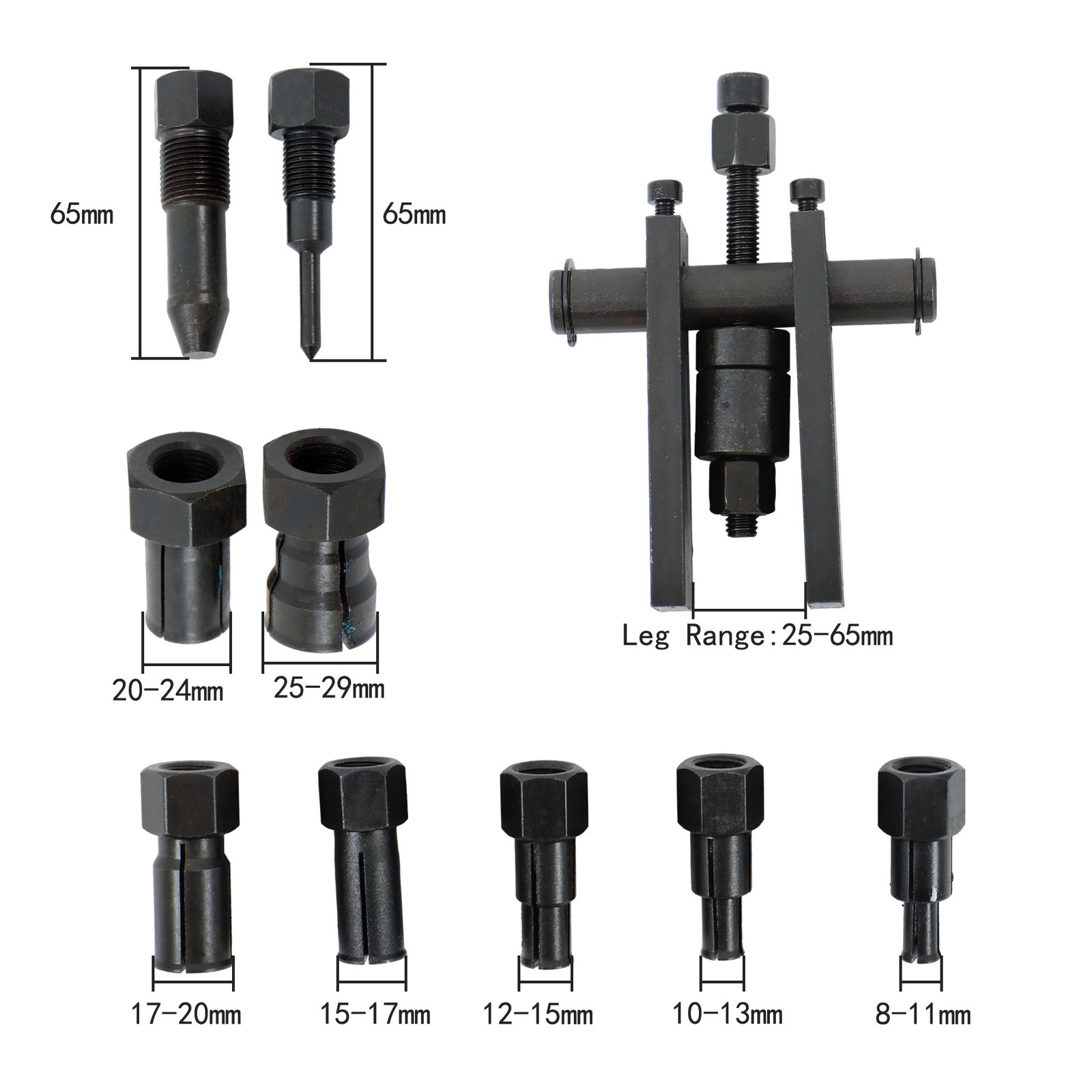 LABLT 10PCS Motorcycle Inner Bearing Puller Tool Internal Blind Remover 8-25MM