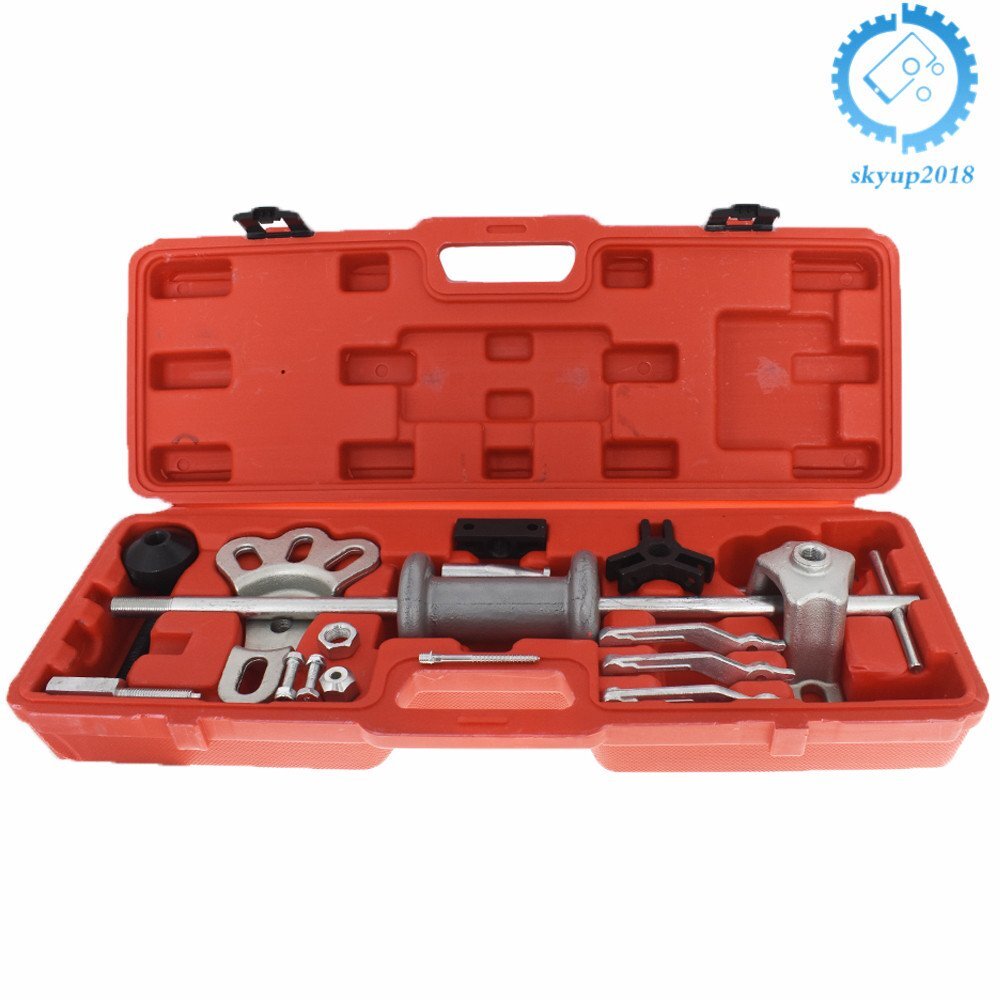 17Pcs Slide Hammer Dent Puller Tool Kit Wrench Adapter Axle Bearing Hub 5 lb