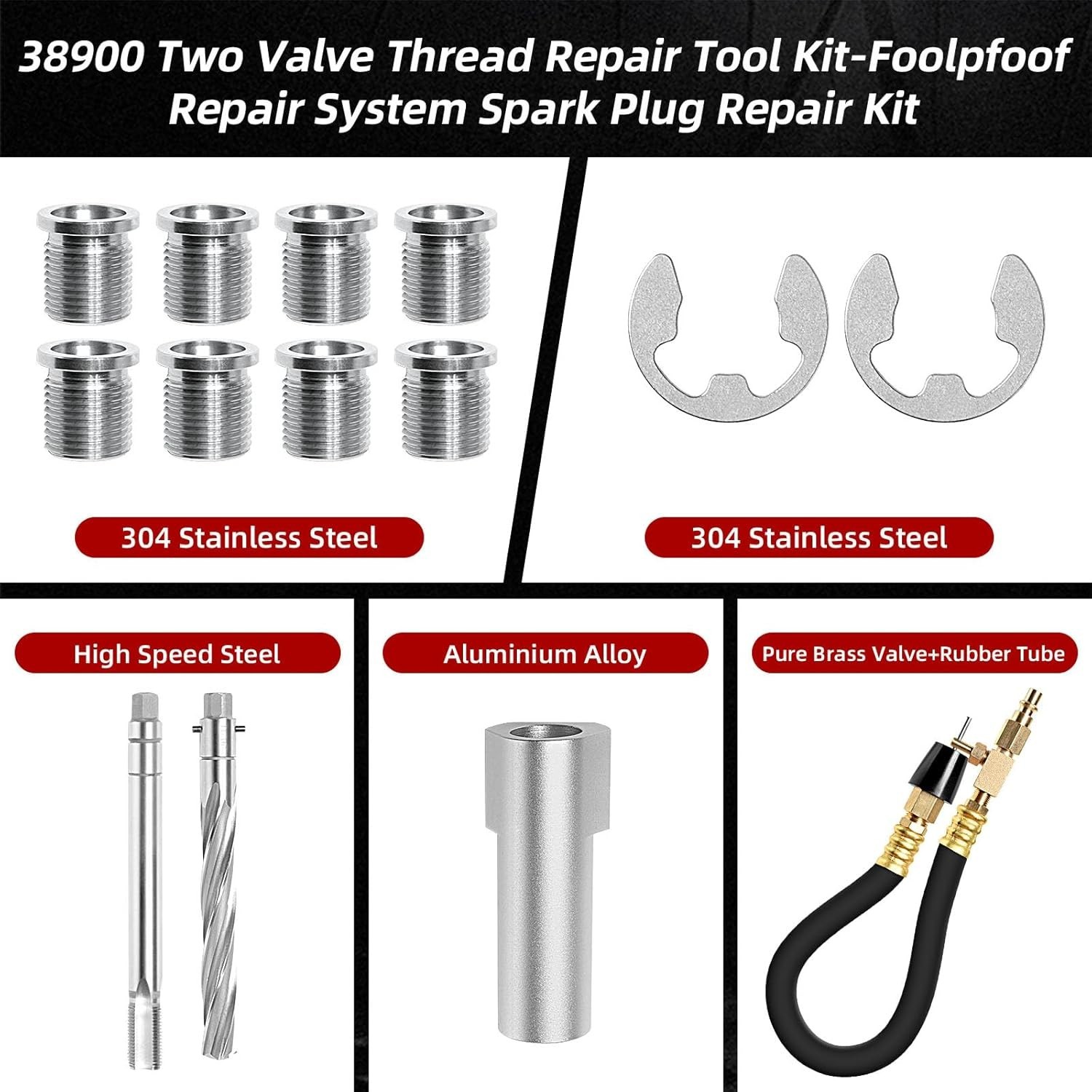 38900 Two Valve Triton Tool Kit Foolproof Repair System Spark Plug Thread Repair