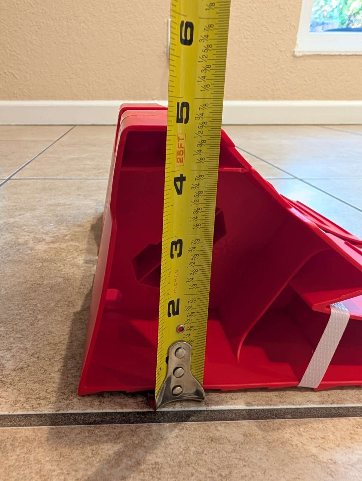 Red Wheel Chocks Stops, 2 Chocks, Durable 9 x 5 x 5 inches, Brand New
