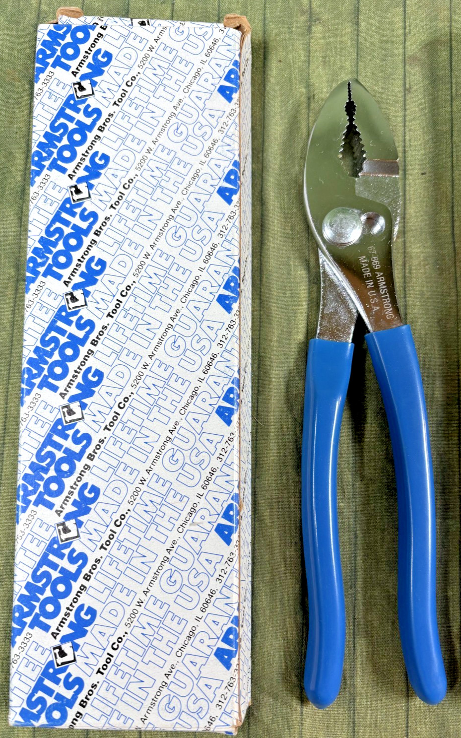 (2) Armstrong U.S.A. Slip Joint Pliers – No. 67-687 (6-1/2″) & No. 67-669 (8″)
