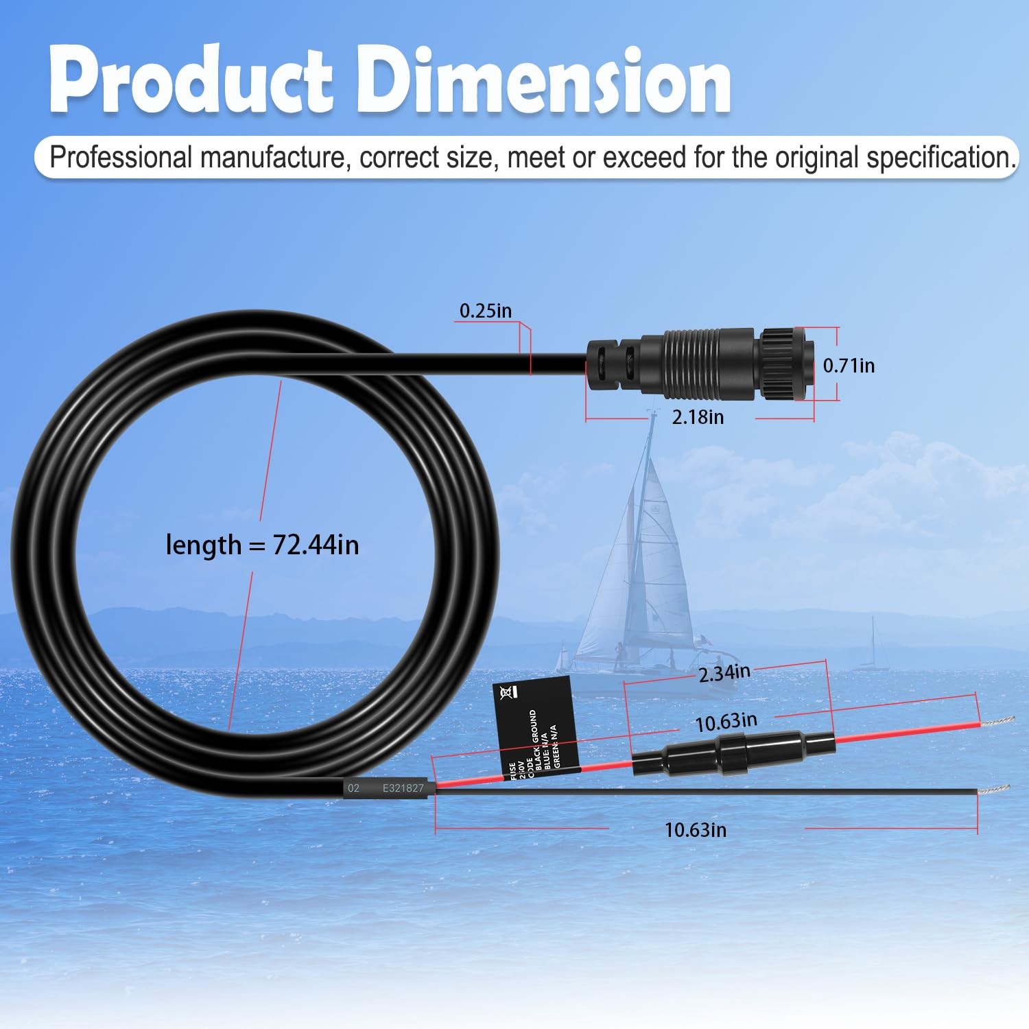 For Garmin GMS 10 Network Port Expander 010-10553-00 Power Cable 7-Pin Cord