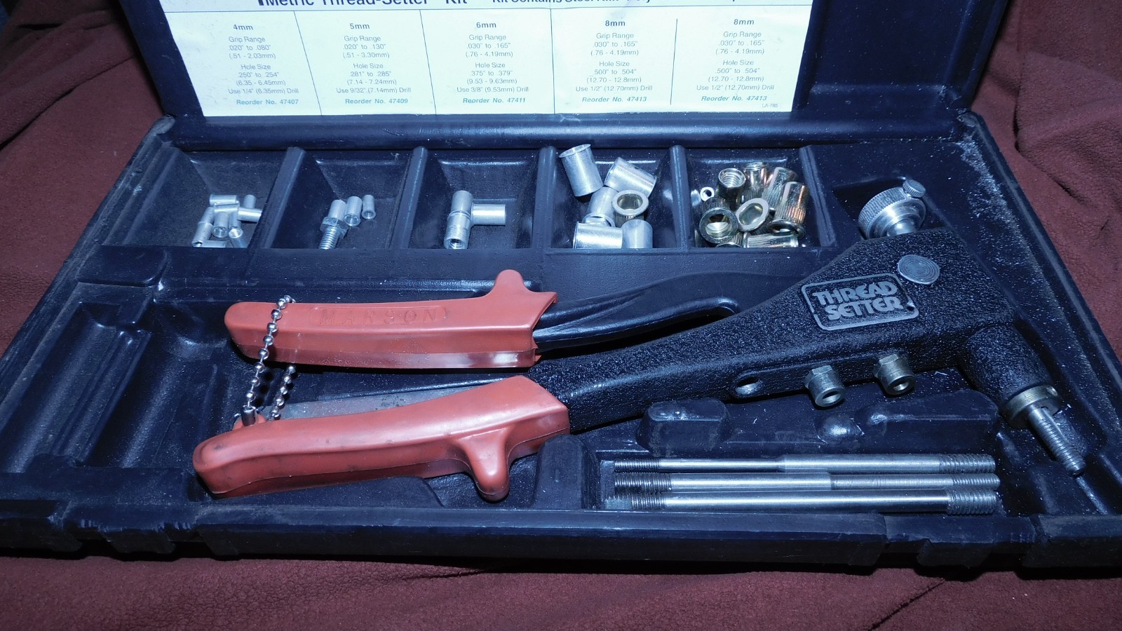 Metric Thread-Setter Kit #39203, Marson Corporation. Used & Beautiful Condition.
