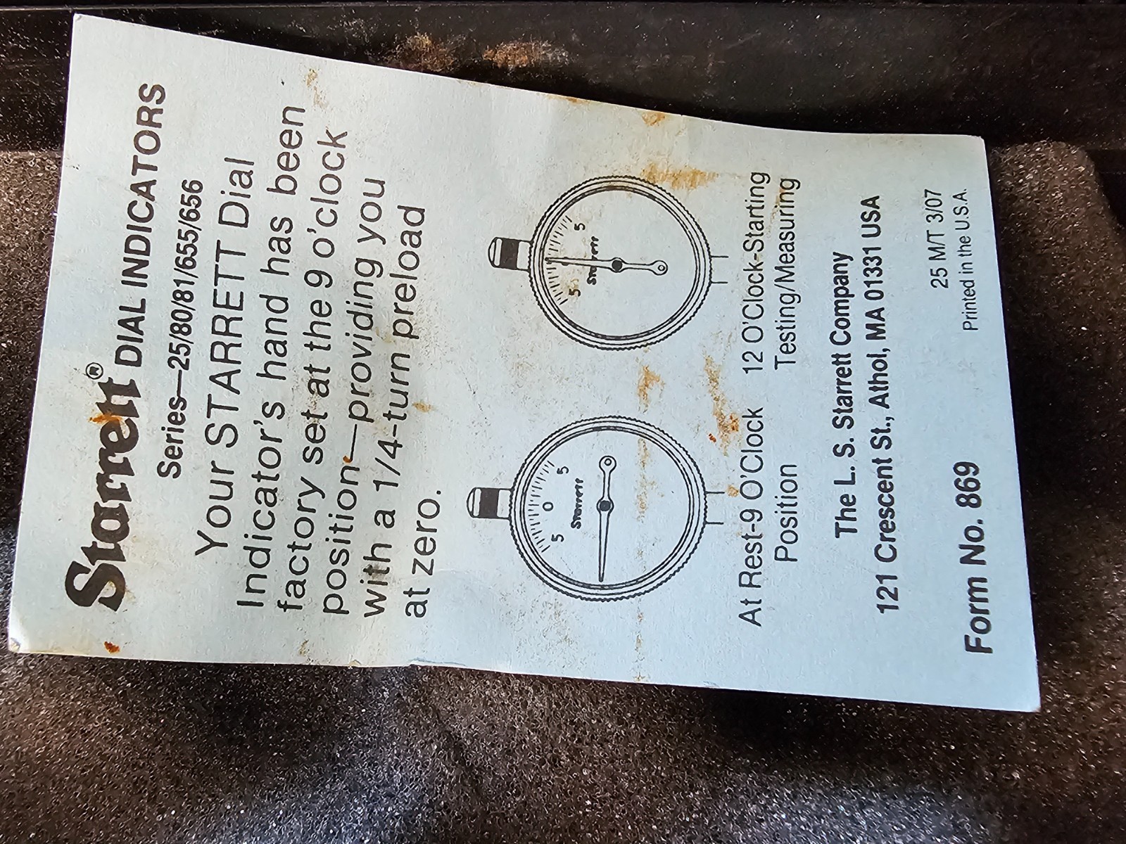 SPX J34930 Crank Position Timing Tool Starrett 25-2041 Dial Indicator 8V-92TA