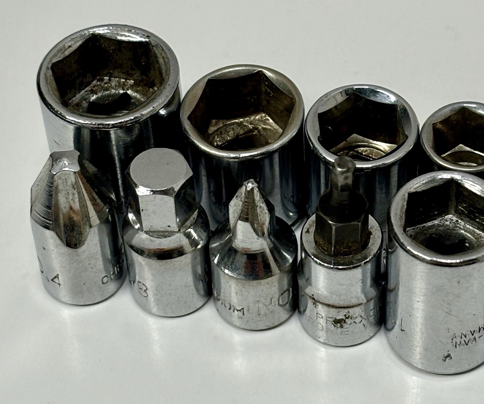 Vintage Chrom-Vanadium 1/4” Drive Shallow Metric Sockets Lot Of 41 Elora Proxxon