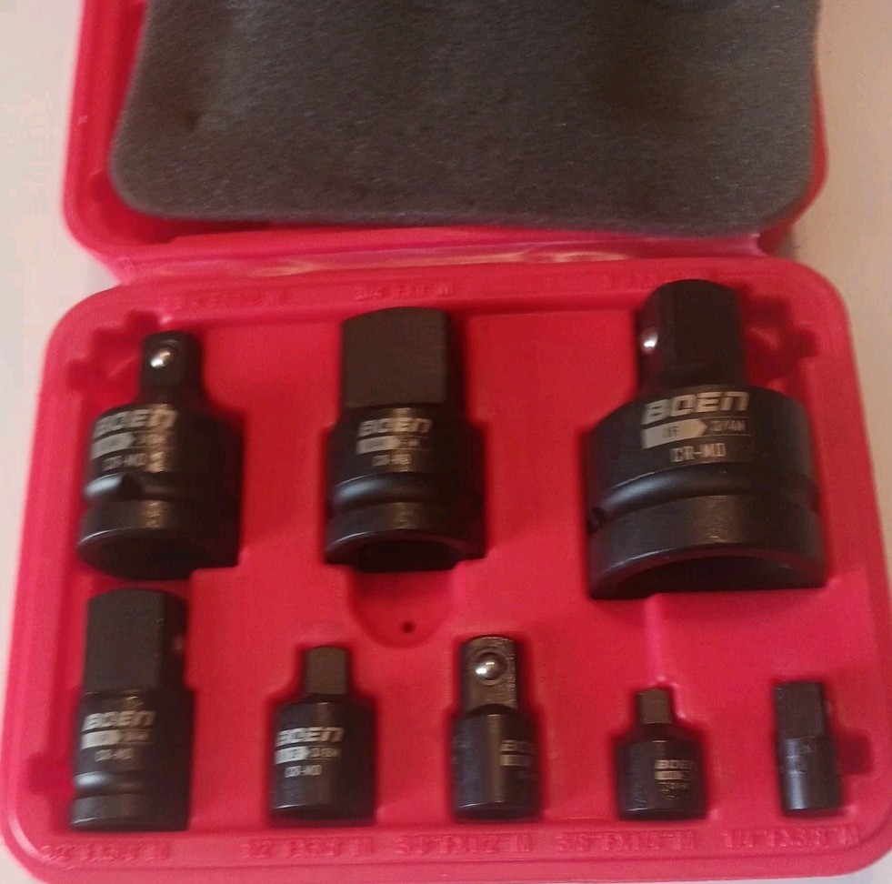 8 Piece Impact Socket Adapter and Reducer Set, 1/4″ 3/8″ 1/2″ 3/4″ Drive Socket
