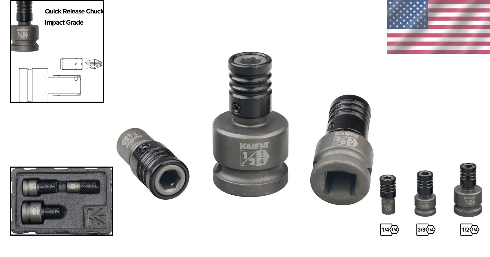 Impact Grade Bit Holder Socket Adapters