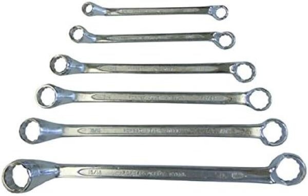 Shop-Tek 6-Piece Double Box Offset Wrench Set, 3/8″ – 1″