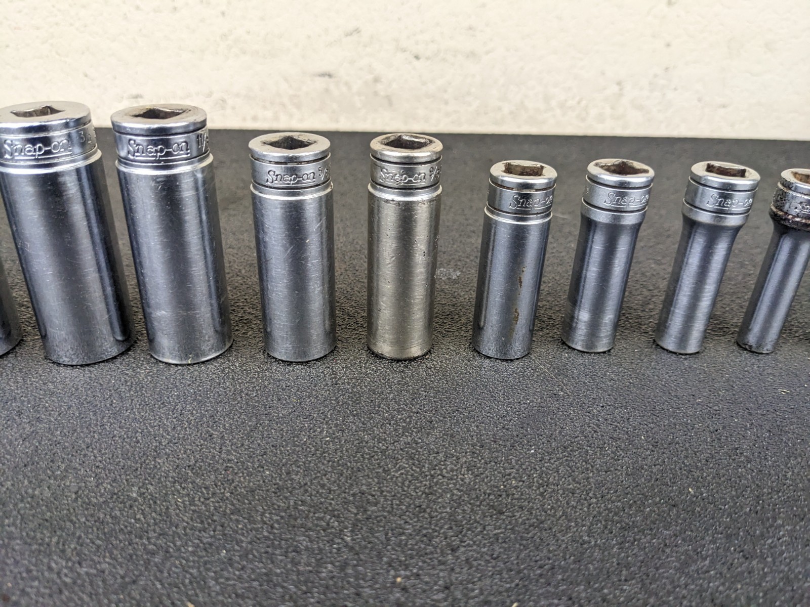 #bo384 Snap on Tools 211SFSY 3/8″ Drive Deep Chrome Socket Set Socket Set