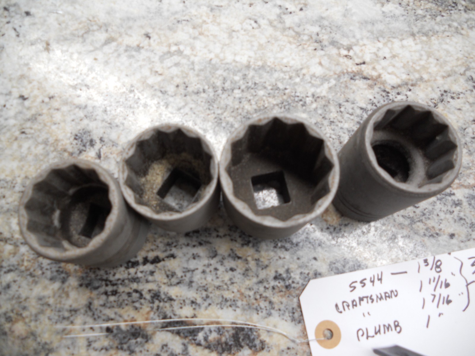 Craftsman. Plumb . 3/4″ Drive sockets. 1 3/8, 1 11/16, 1 7/16,1″