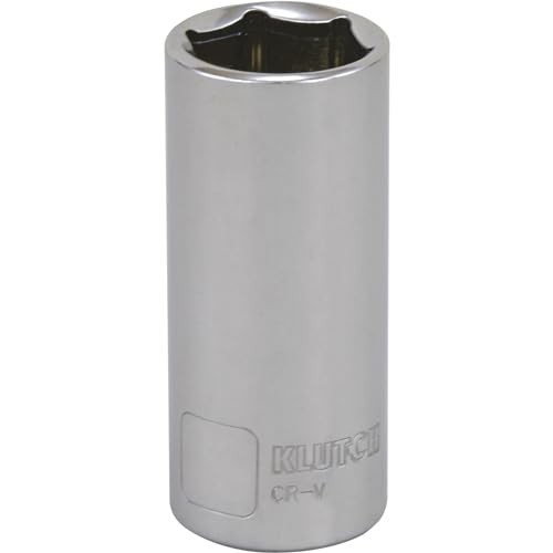 Klutch Deep Socket, Metric, 19mm, 3/8in.-Drive, 6-Pt.
