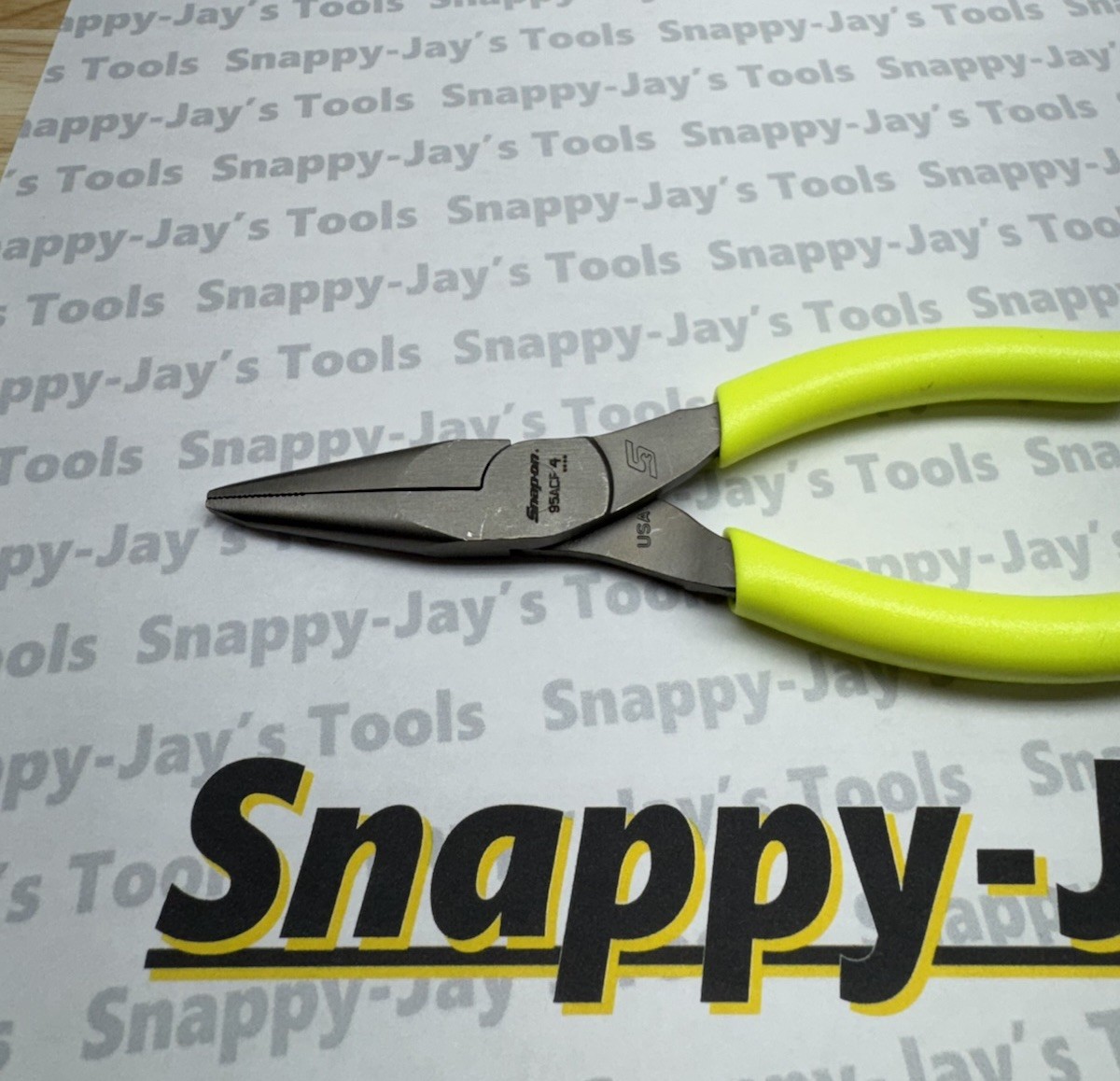 Snap-On Tools USA NEW HI VIZ Soft Grip 6″ Talon Grip Needle Nose Pliers 95ACFHV