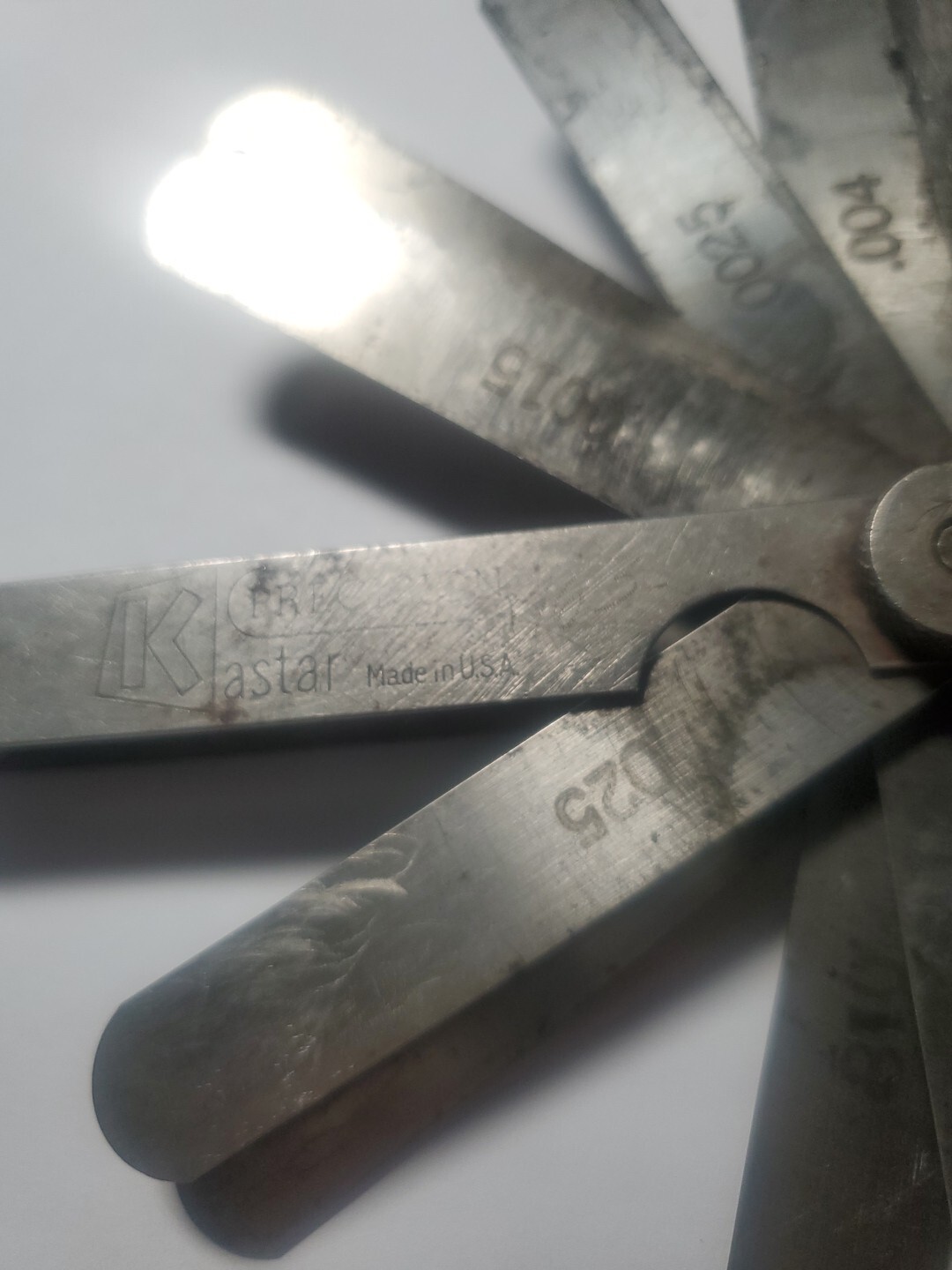 Vintage Kastar Feeler Gauge Set Made in USA 25 Blades SAE .0015-.025