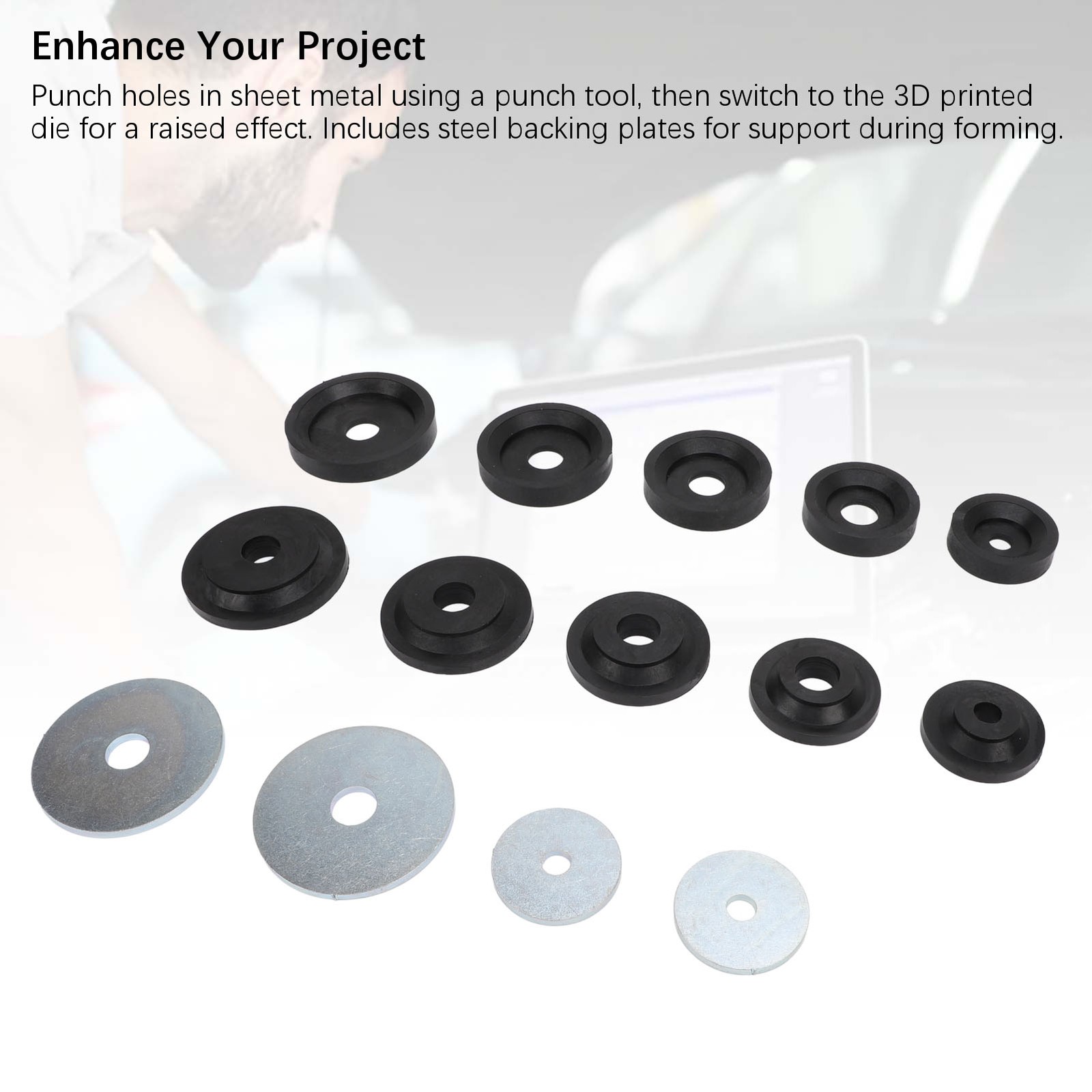 Sheet Metal Dimple Die Set Carbon Steel Flared Hole Dimple Dies Backing Dis ABYQ