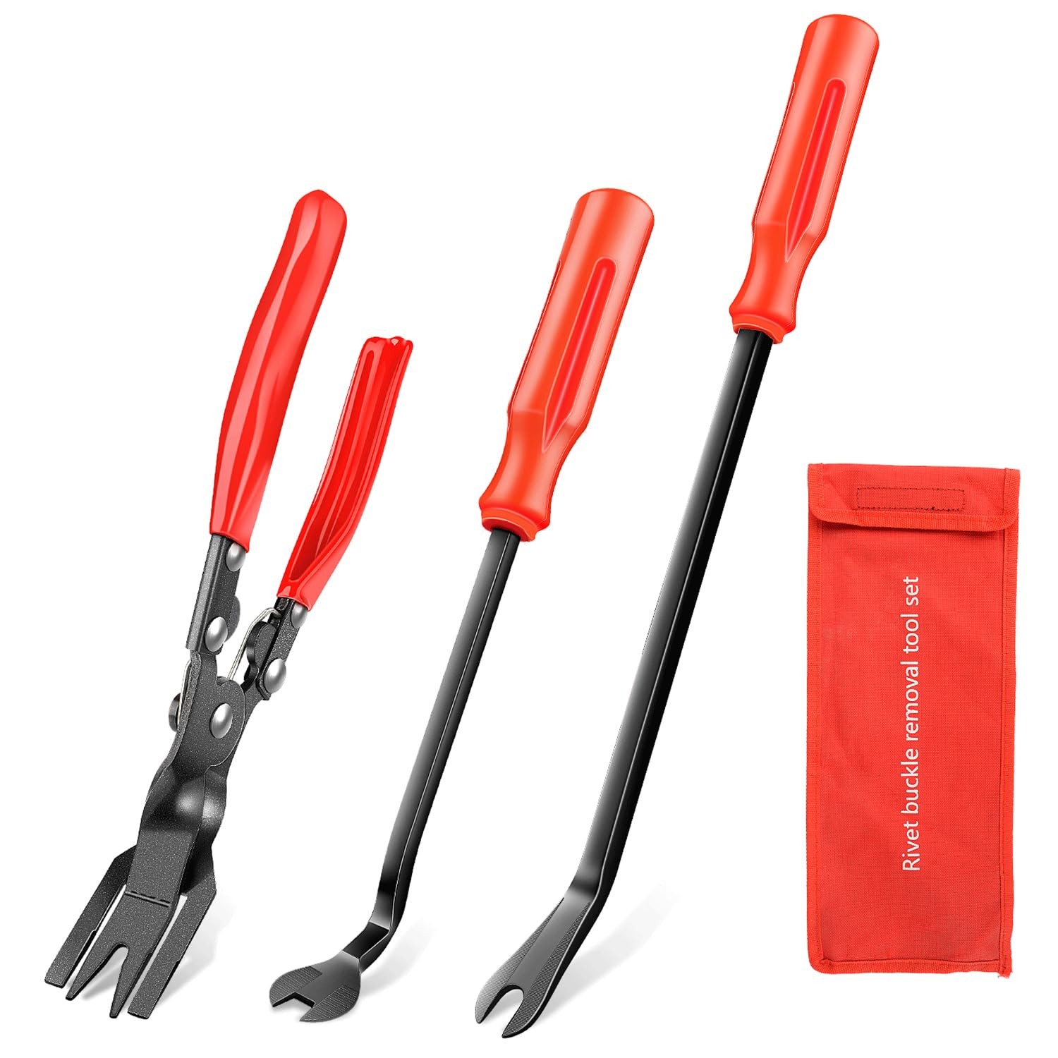 3 Pcs Clip Pliers Set & Fastener Remover Auto Upholstery Combo Repair Kit wi…