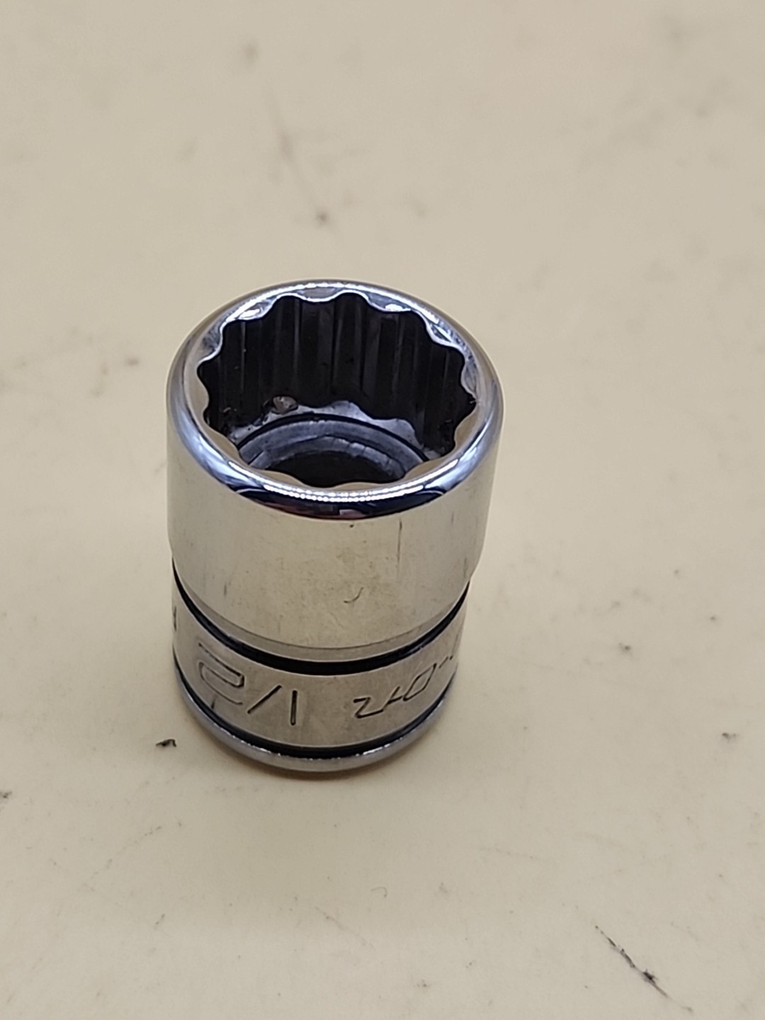 Snap-on Tools 3/8” Drive ½” 12 Point Shallow Chrome Socket F161 USA
