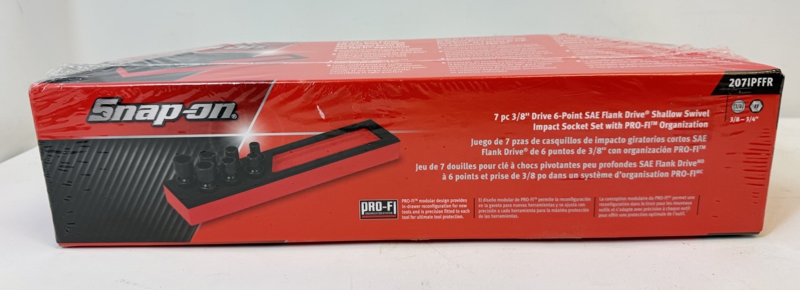 NEW Snap On 207IPFFR 7pc Drive 6Point SAE Flank Drive Shallow Swivel 3/8″-3/4″