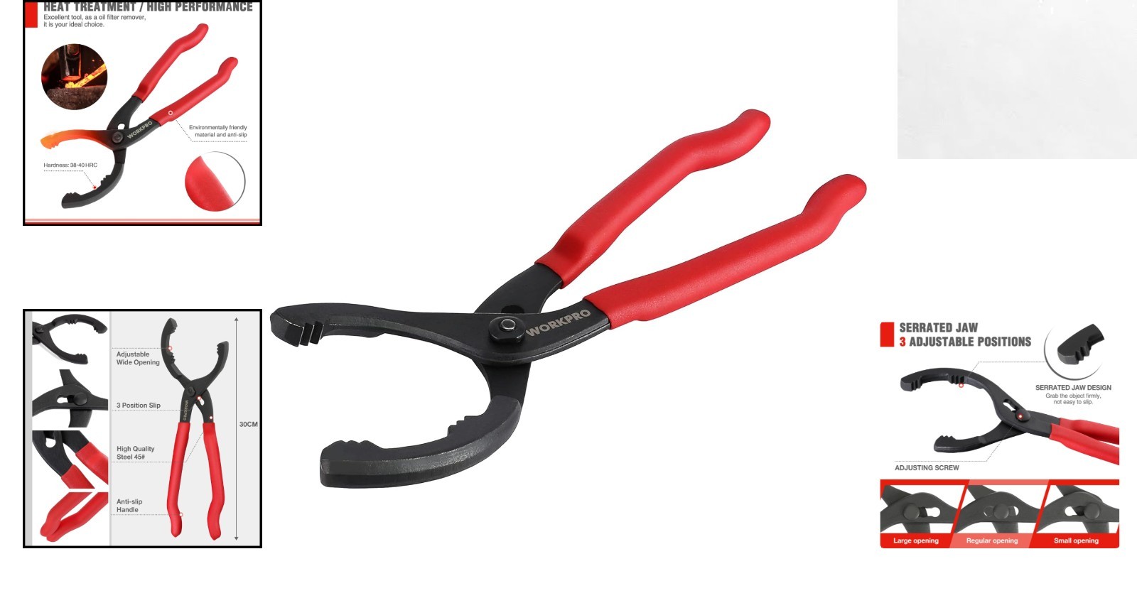 12-Inch Adjustable Oil Filter Pliers – High Carbon Steel Tool for Engine Filters