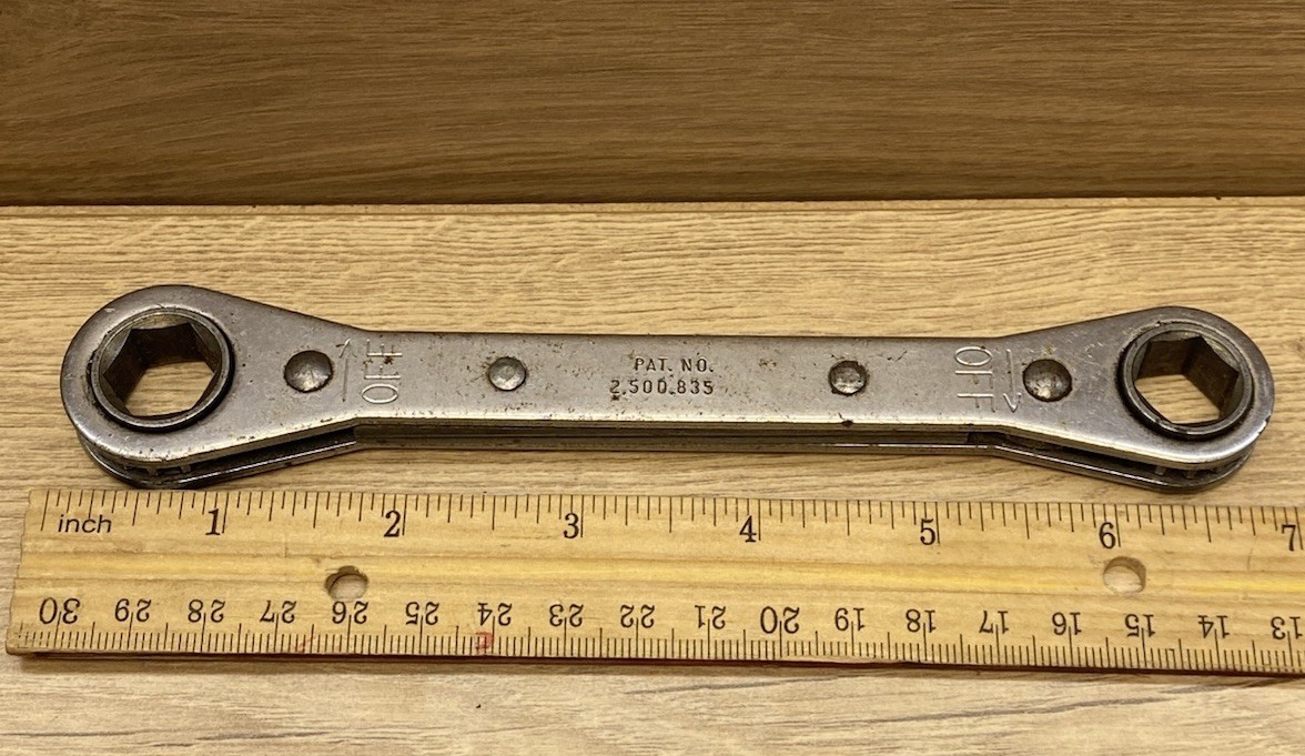 Vintage Cornwell Allied RB-M1314 Ratcheting Box Wrench 11mm 14mm USA Works
