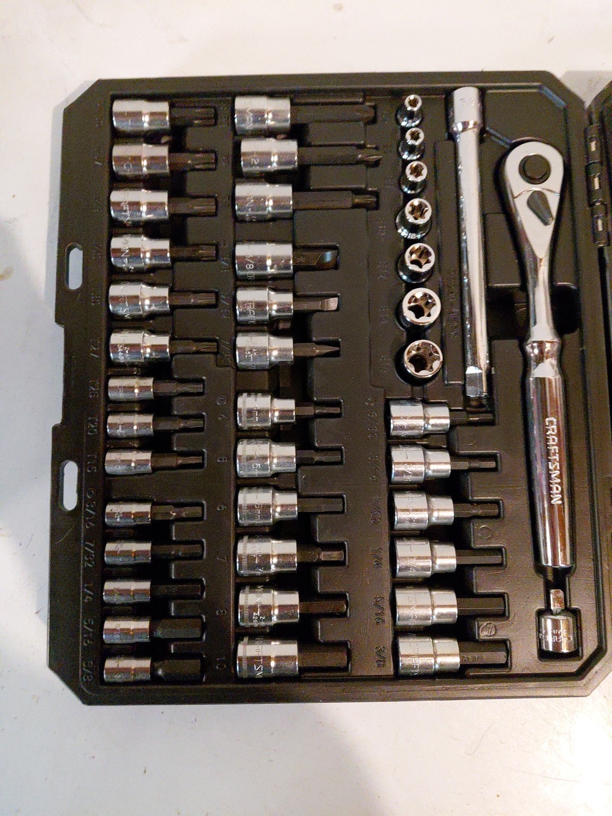 Craftsman 42 PC Piece 1/4 & 3/8 Drive Hex Screwdriver Torx Bit Socket Wrench Set