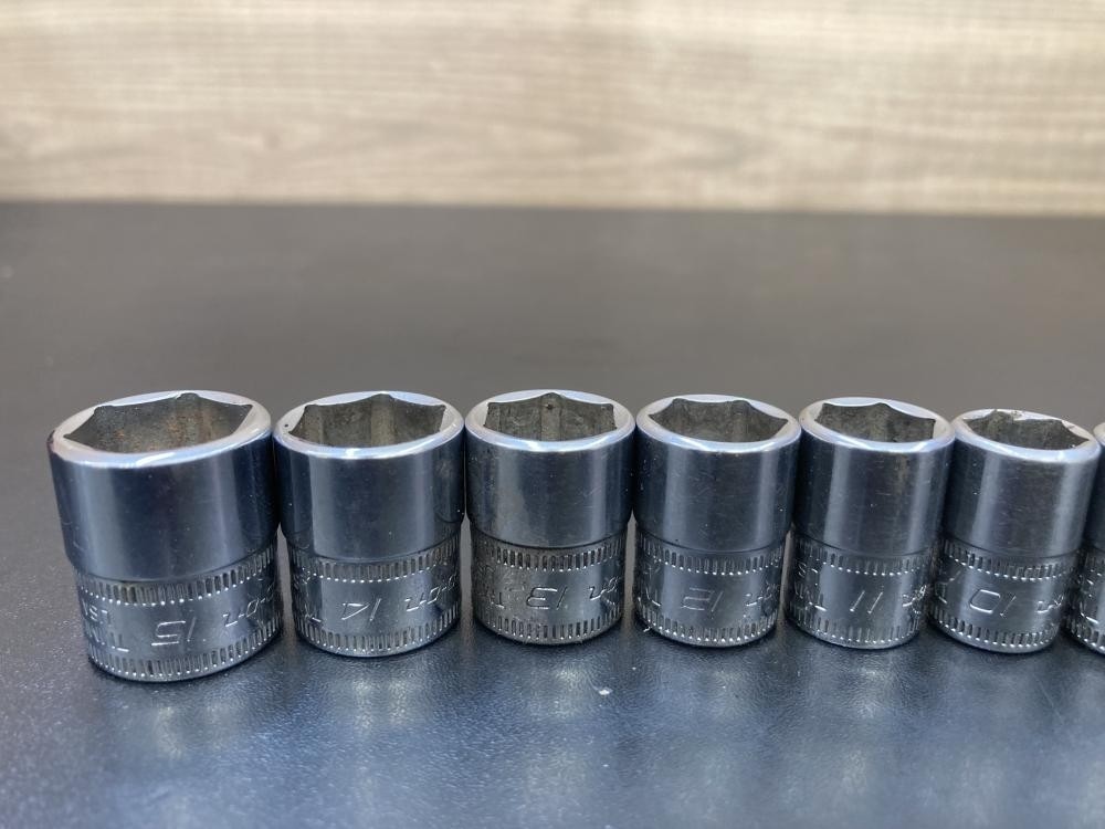 Snap-on TMM Series 1/4″ Drive 6pt Metric Shallow Socket 13pc Set [Used]
