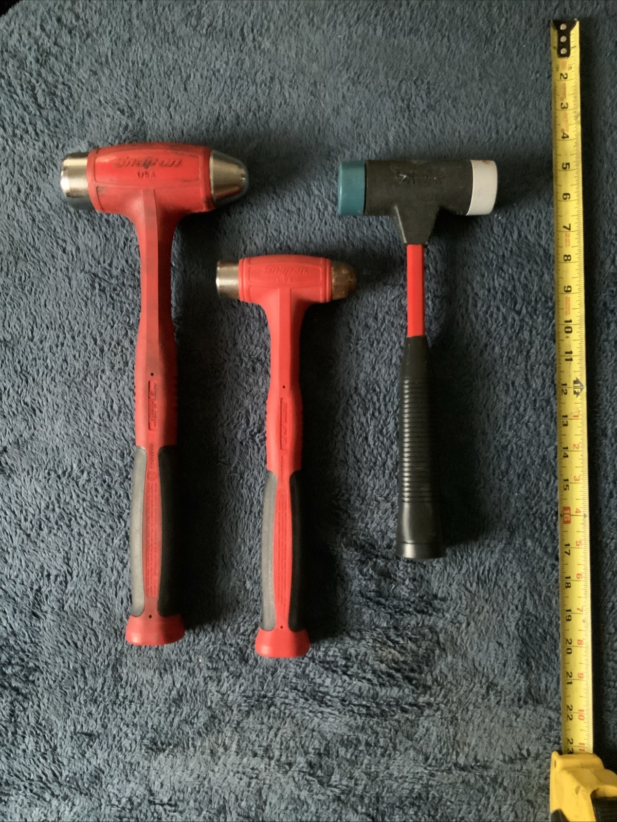 Snap On 3pc Hammer Set….see Pics….1 Has Surface Rust….