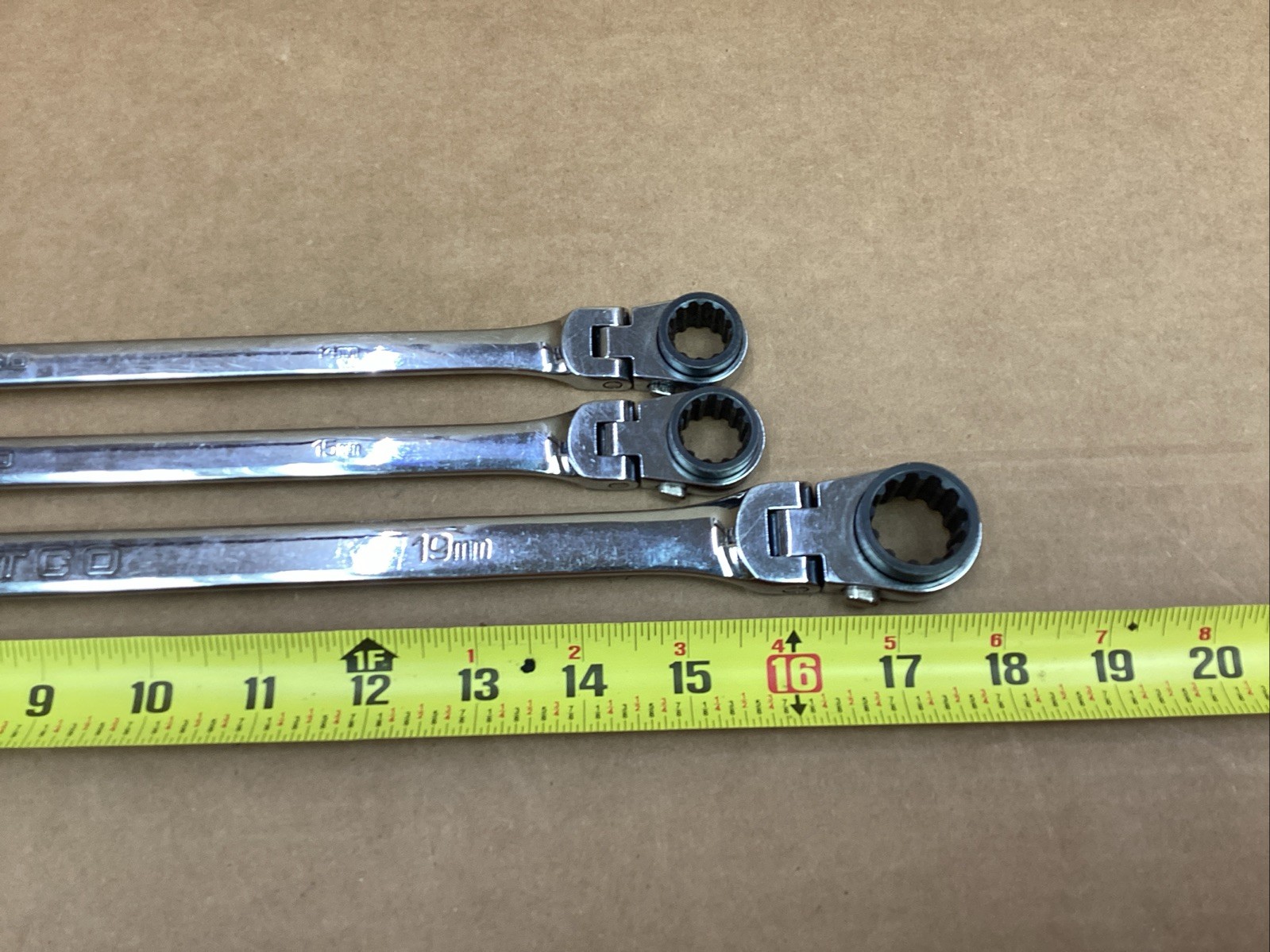 MATCO 3 Piece Long Double Flex Ratcheting Wrench Set Metric RRFXLM