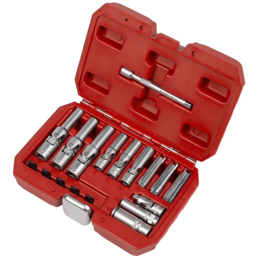 Sealey 18 Piece 1/4″ and 3/8″ Drive Glow Plug Socket Set