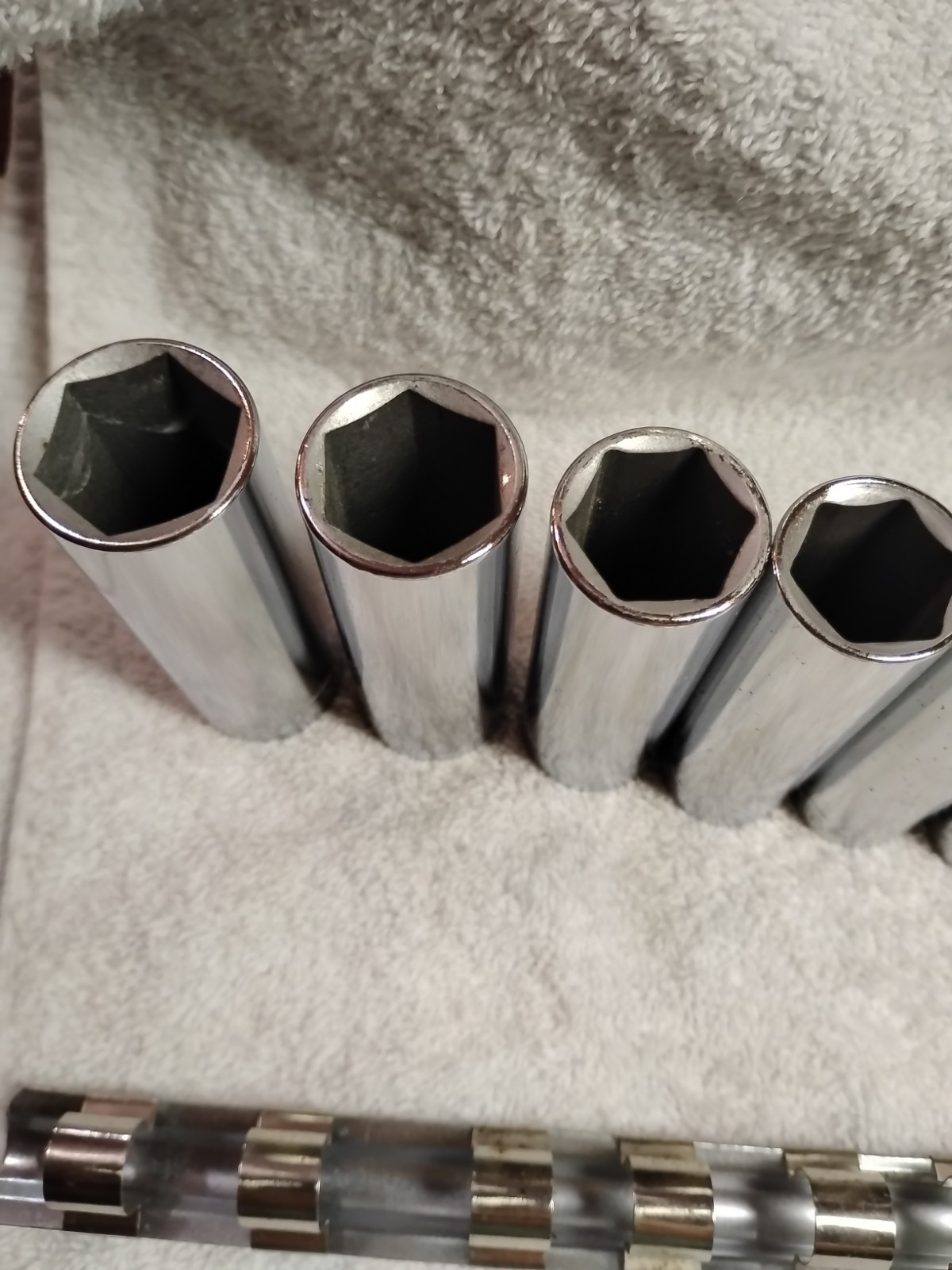 Craftsman SAE 1/2″ Drive Deep Socket Lot Of 7 & Socket Rail