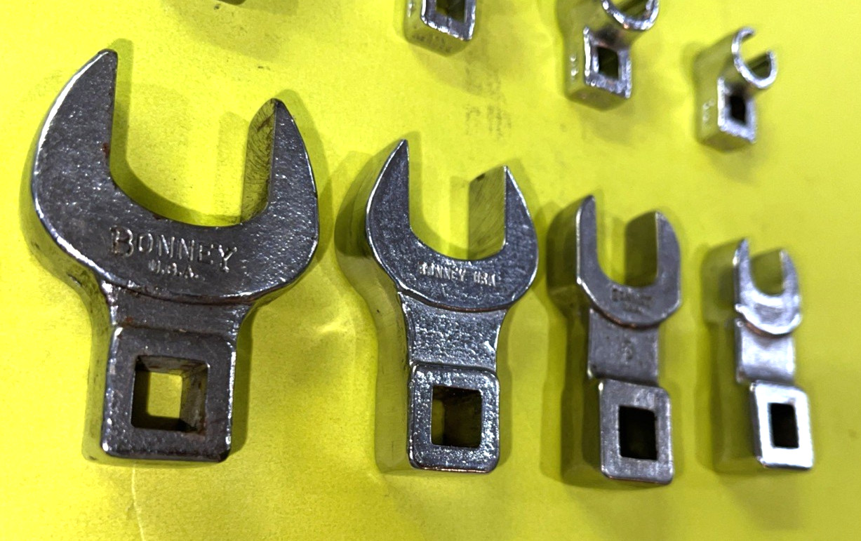 BONNEY TOOLS VINTAGE 12 PIECE MULTI DRIVE VARIOUS TYPES OF CROWFOOT WRENCHES
