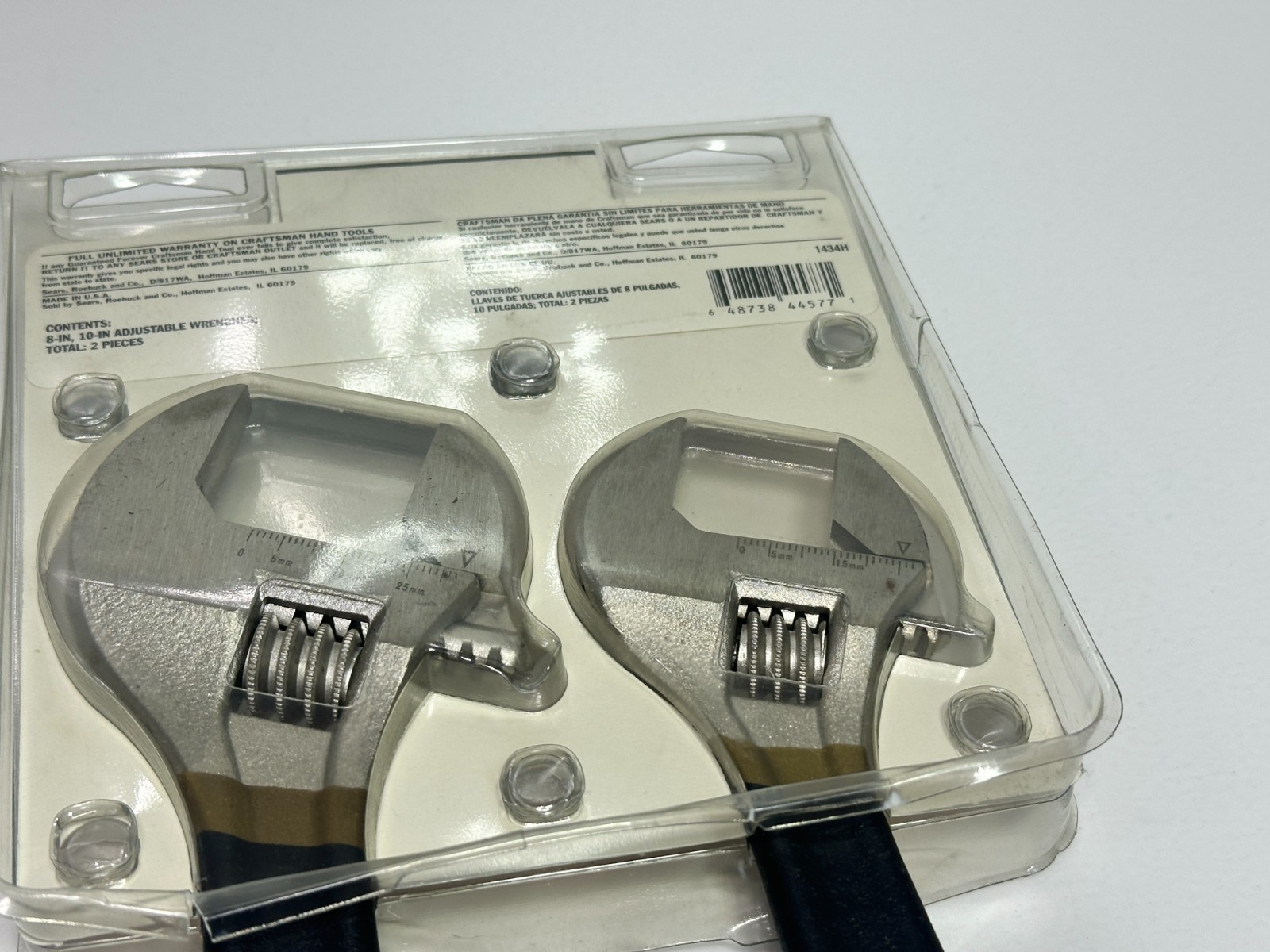NOS Craftsman Professional USA 2pc Rare GOLD Adjustable Wrench Set, Model 44577