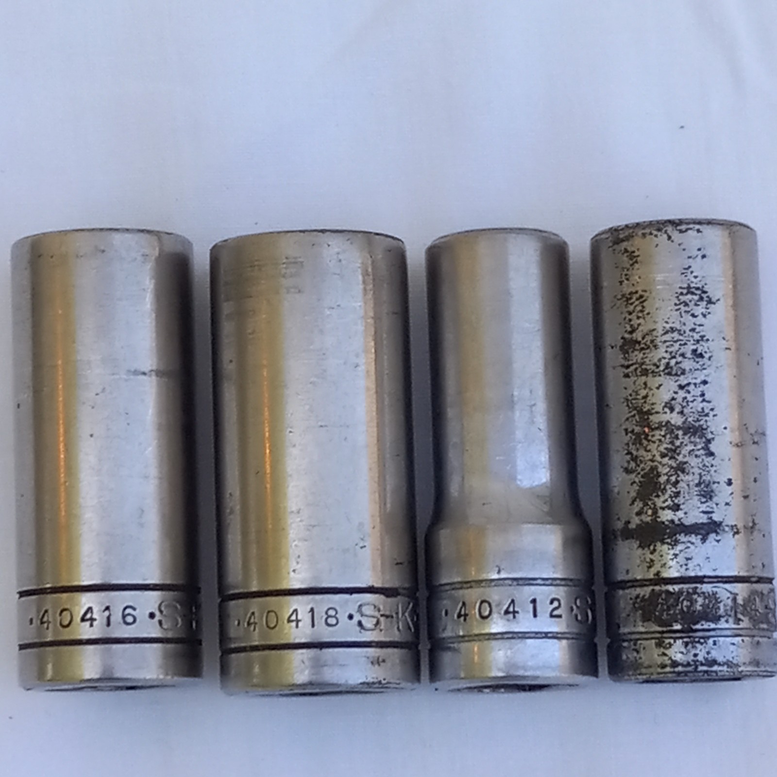 8 S-K Tools 3/8 Drive 6pt Deep Well Sockets 3/8 to 13/16 Vintage