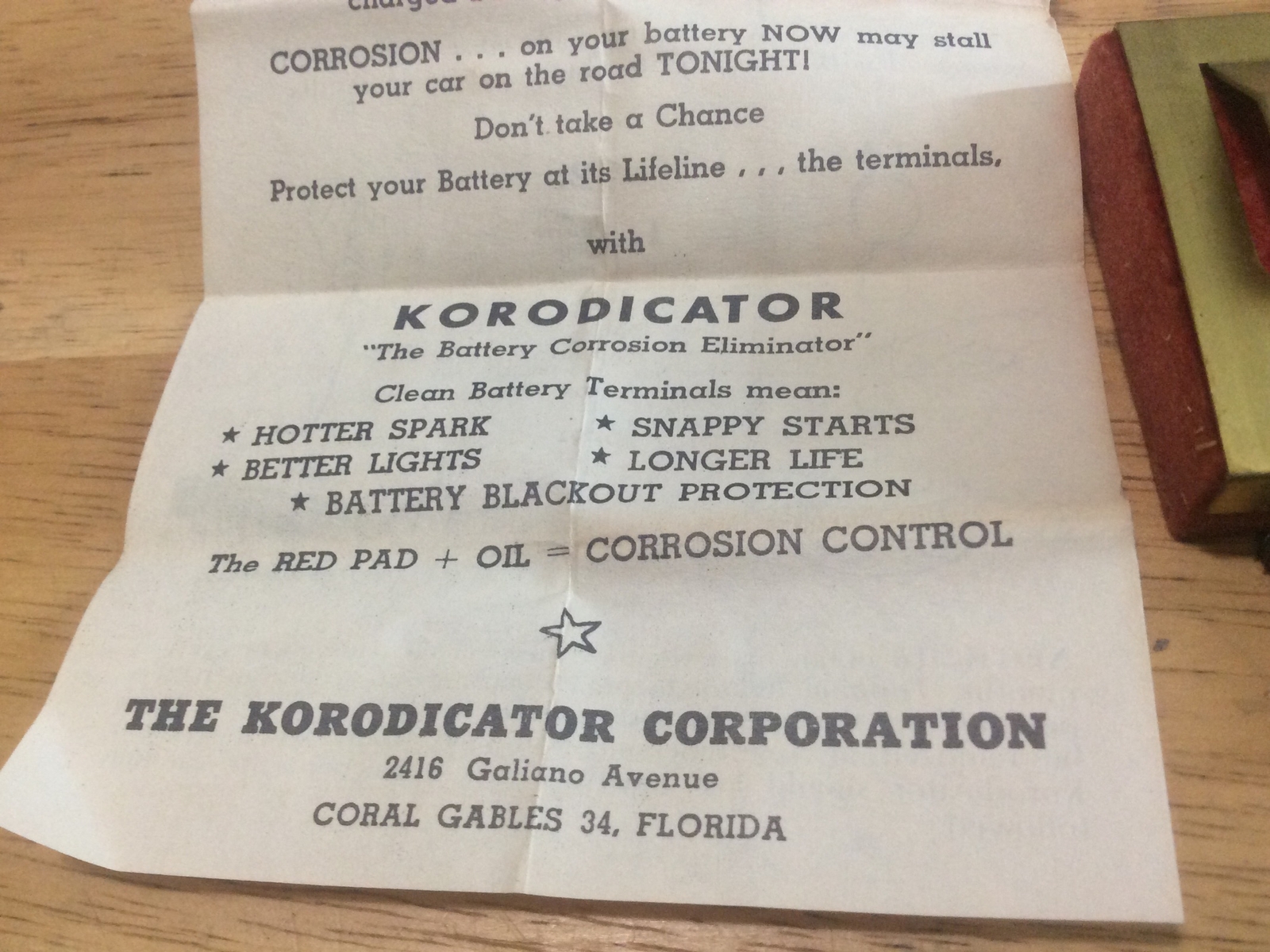 Vintage Rare Korodicator Auto Battery Terminal Post Corrosion Resistant Pads