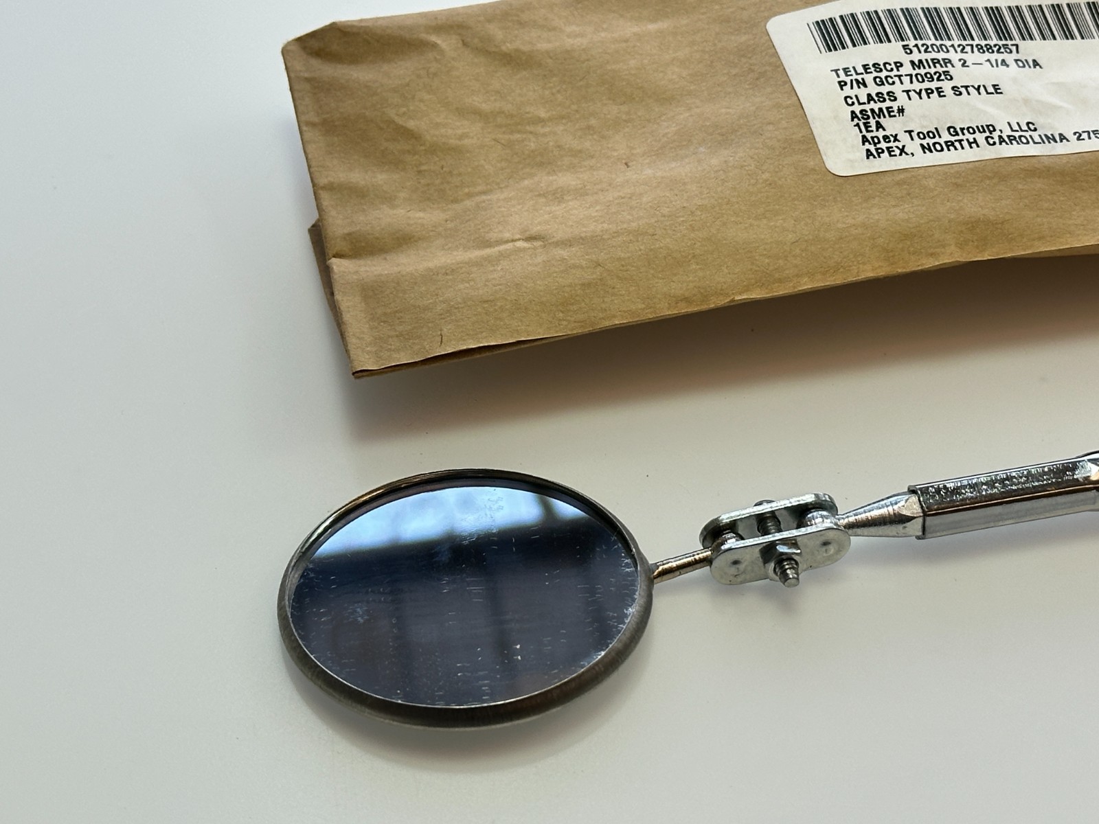 NEW Armstrong Tools USA Telescoping Flex Inspection Mirror, Round, Red Grip NOS