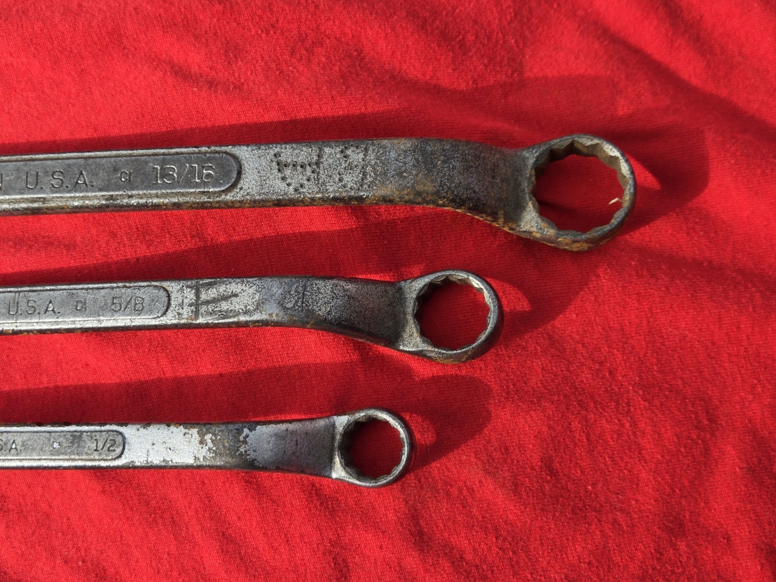 Vintage 1930’s Craftsman 3pc SAE Offset Box End Wrenches CI Made in USA