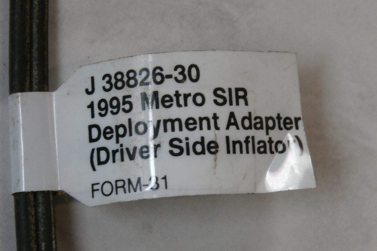 J38826-30 95 Metro Drivers Side SIR, S.I.R. Wiring Connector Adapter, Harness `