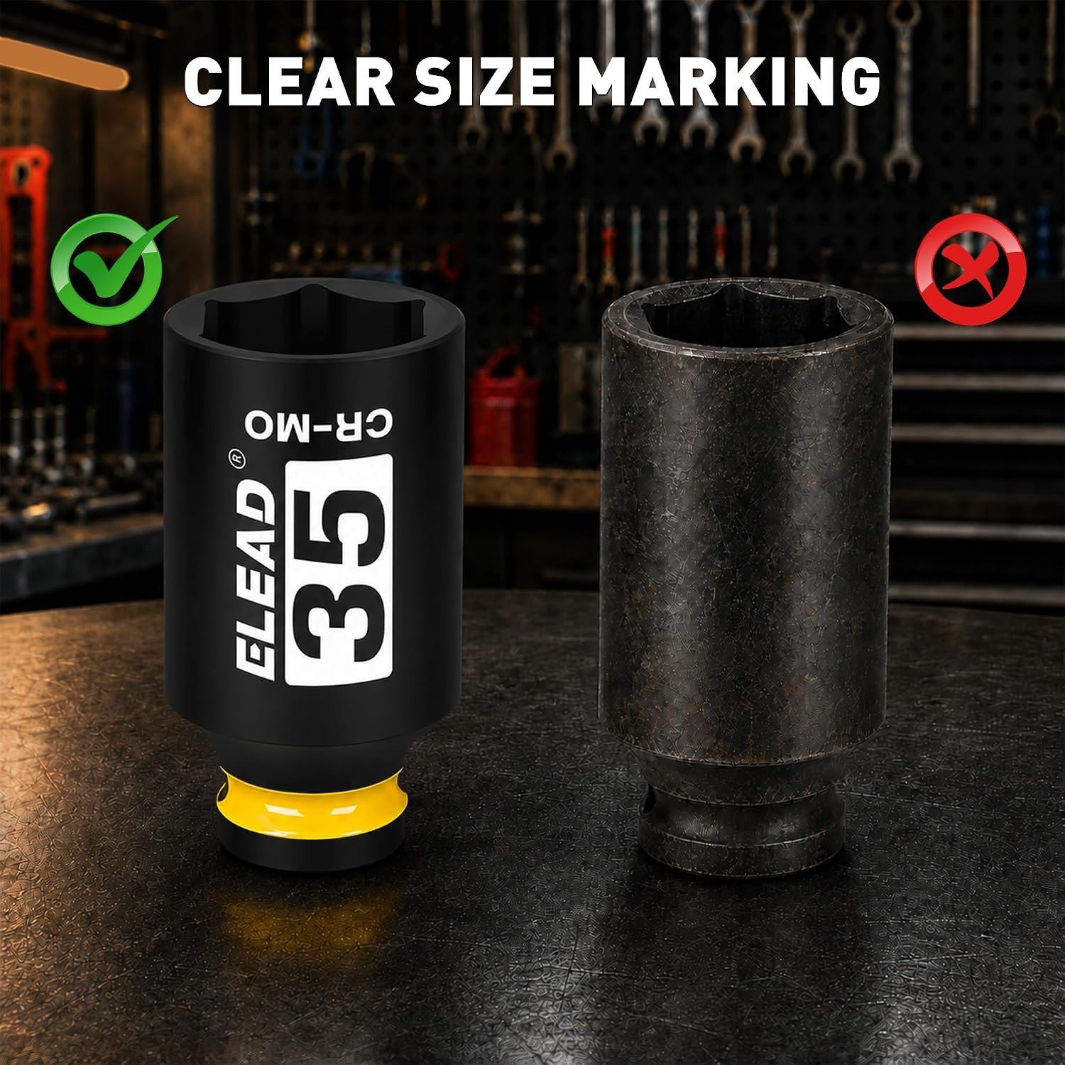 35 mm Socket 1/2″ Drive Deep Impact Socket, Metric 6 Point 1/2-inch Drive Imp…