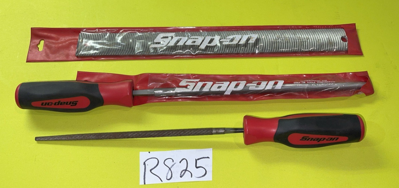 SNAP-ON TOOLS 3 PIECE MIXED FILES SOFT GRIP RED HANDLES