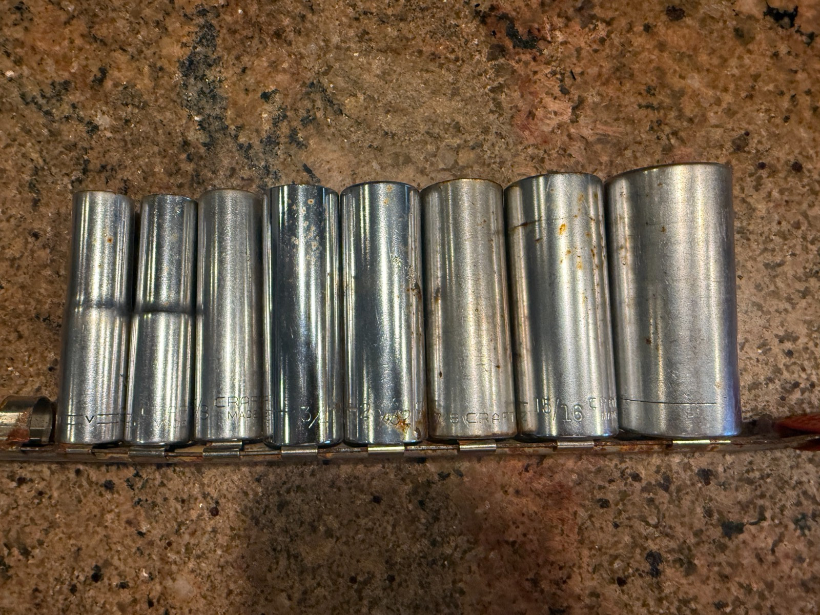 Craftsman USA 8 pIece SAE 3/8 dr. 12pt. Deep Socket Set FREE SHIPPING