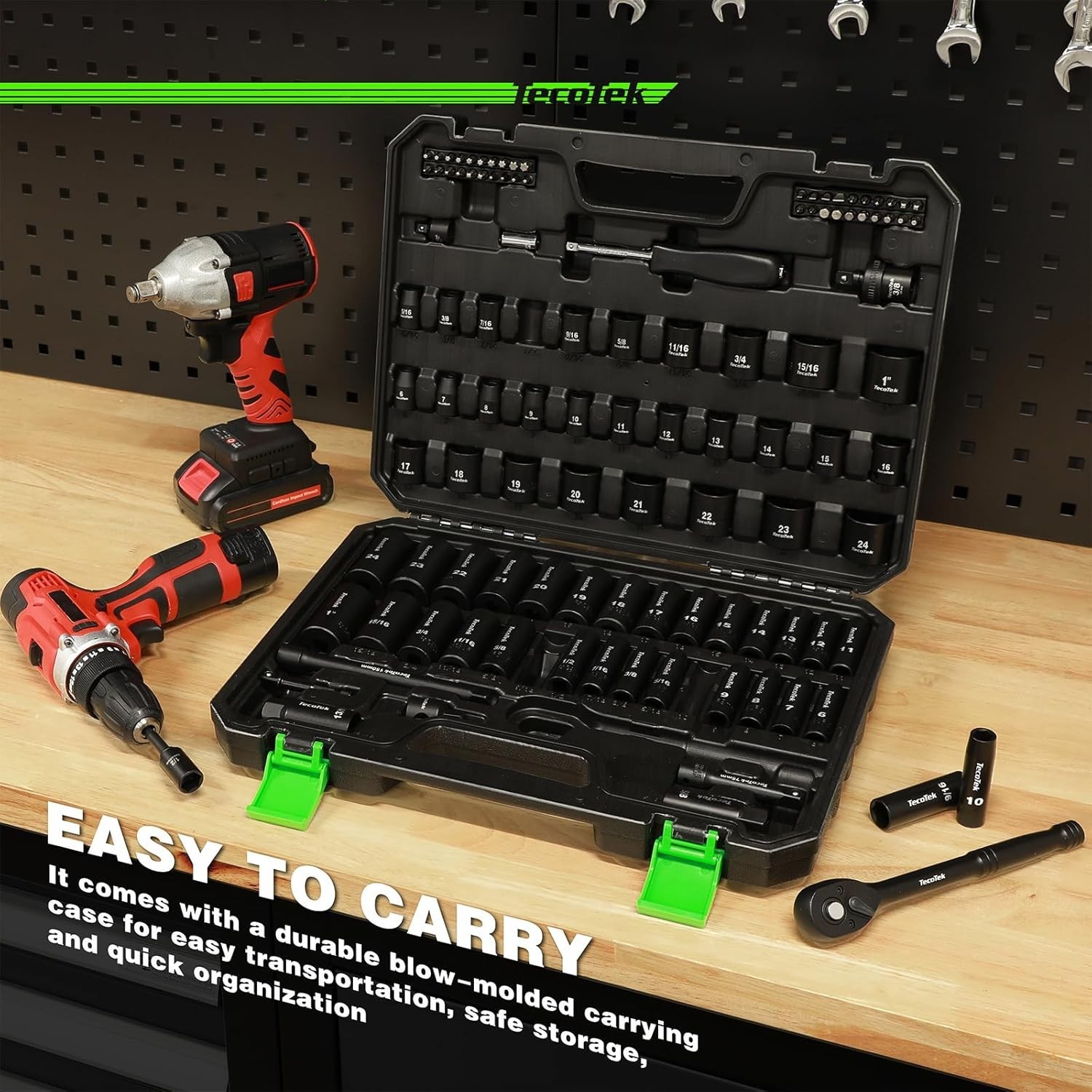 109PCS 3/8″ Drive Impact Socket Set SAE Metric Deep Shallow 6 Point Tool Kit