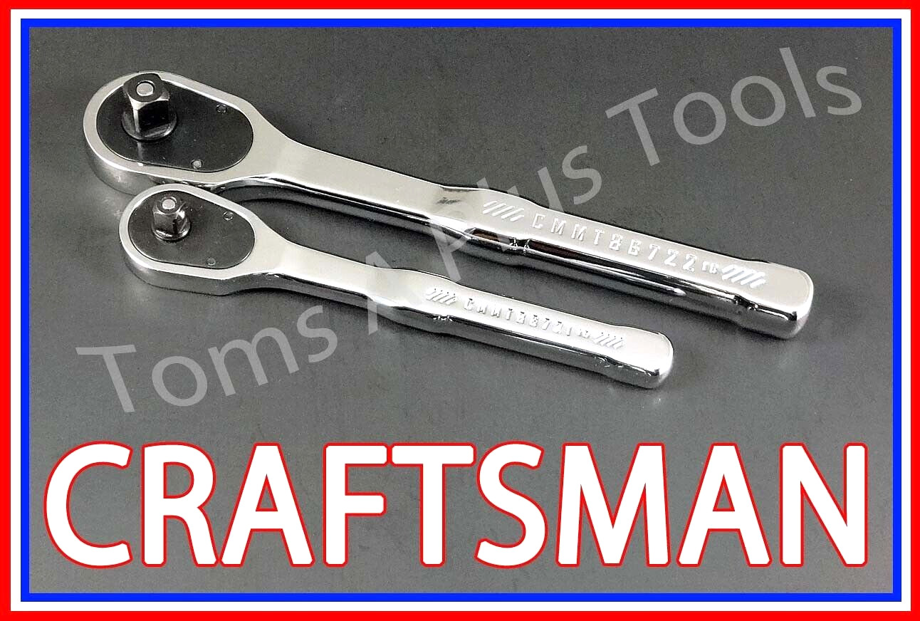 CRAFTSMAN TOOLS 2pc 1/4 3/8 FULL POLISH 72 Tooth Ratchet socket wrench set !!
