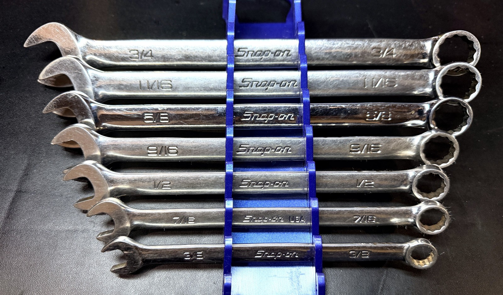 SNAP ON OEX707B 7-Pc 12-Point Flank Drive® Combination Wrench Set 3/8–3/4″ USA