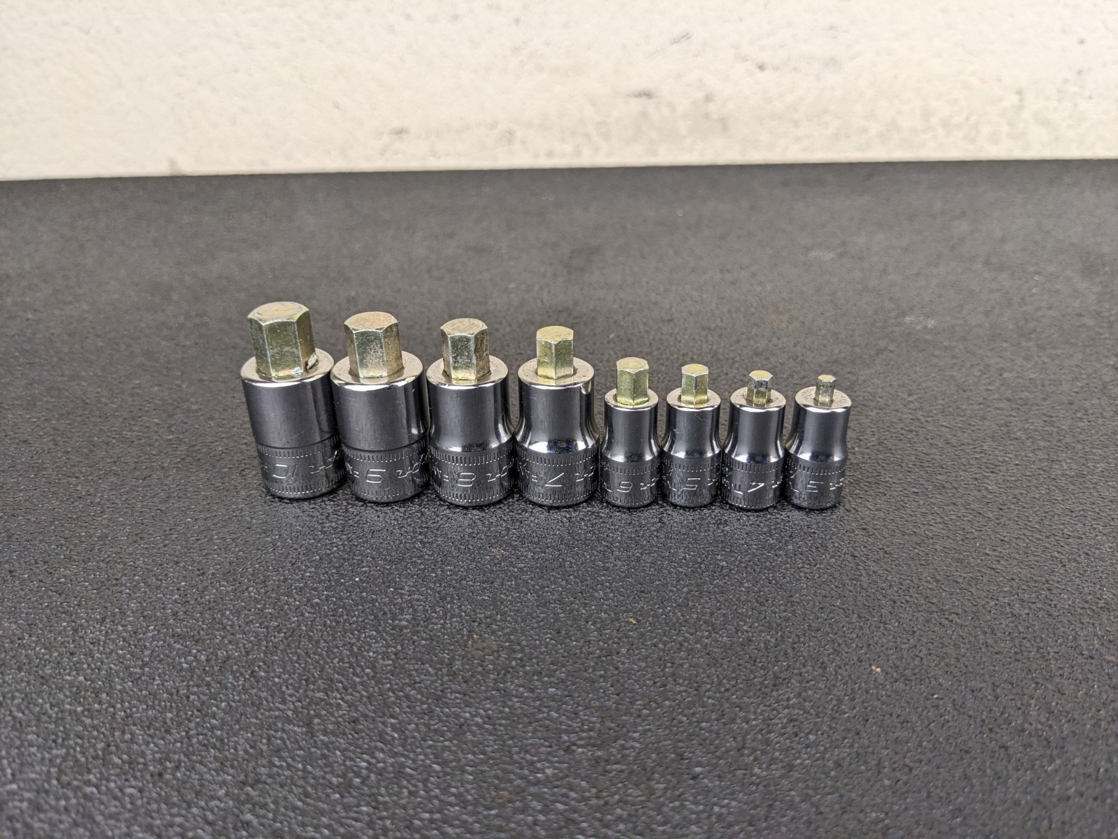 #bp503 Snap-on 1/4″ 3/8″ Drives Stubby Metric Hex Socket driver Set 208EFTAMXSY