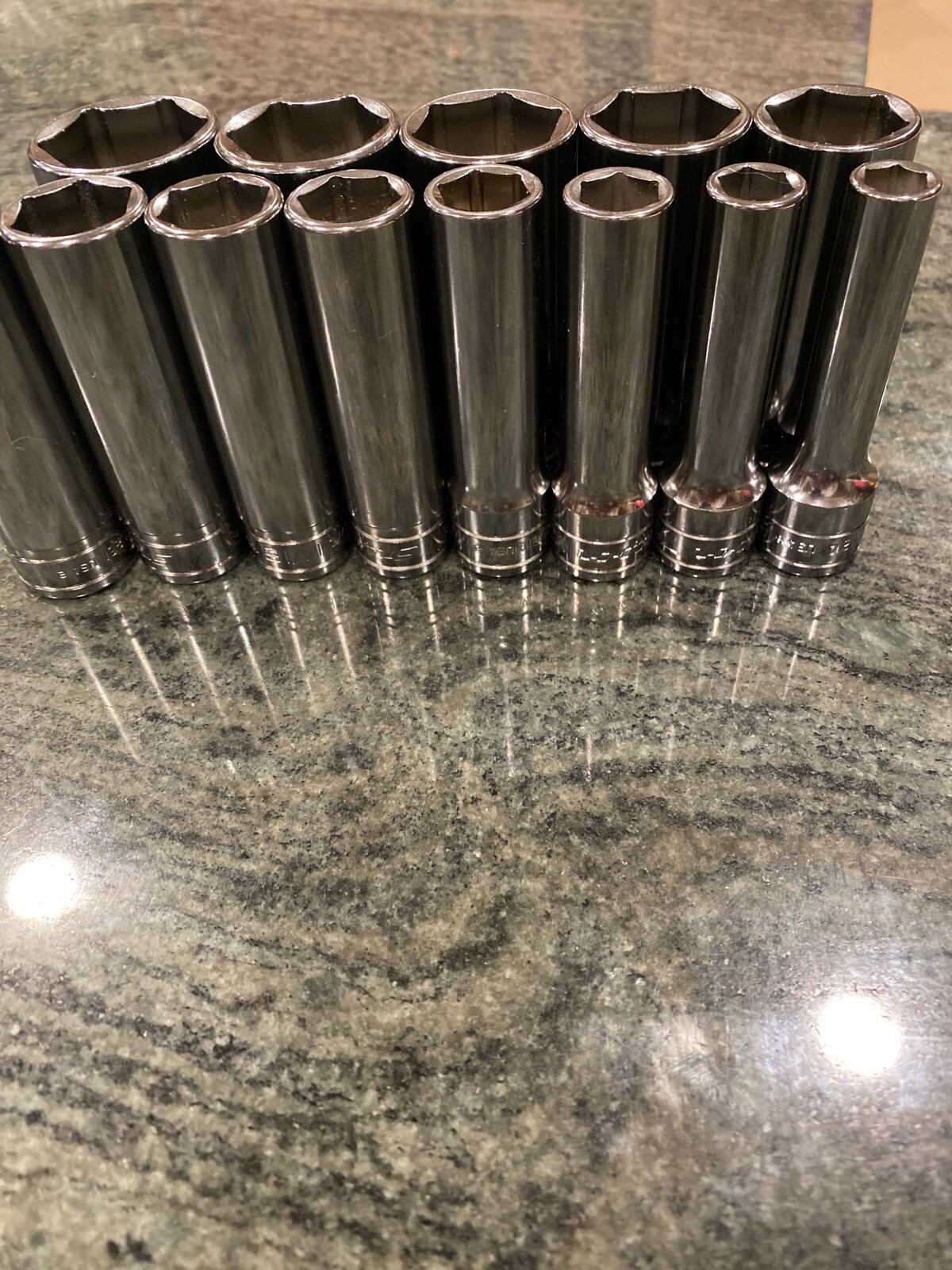 Snap-on 313tsya 1/2″ drive 3/8-1-1/8 deep 6 point socket set
