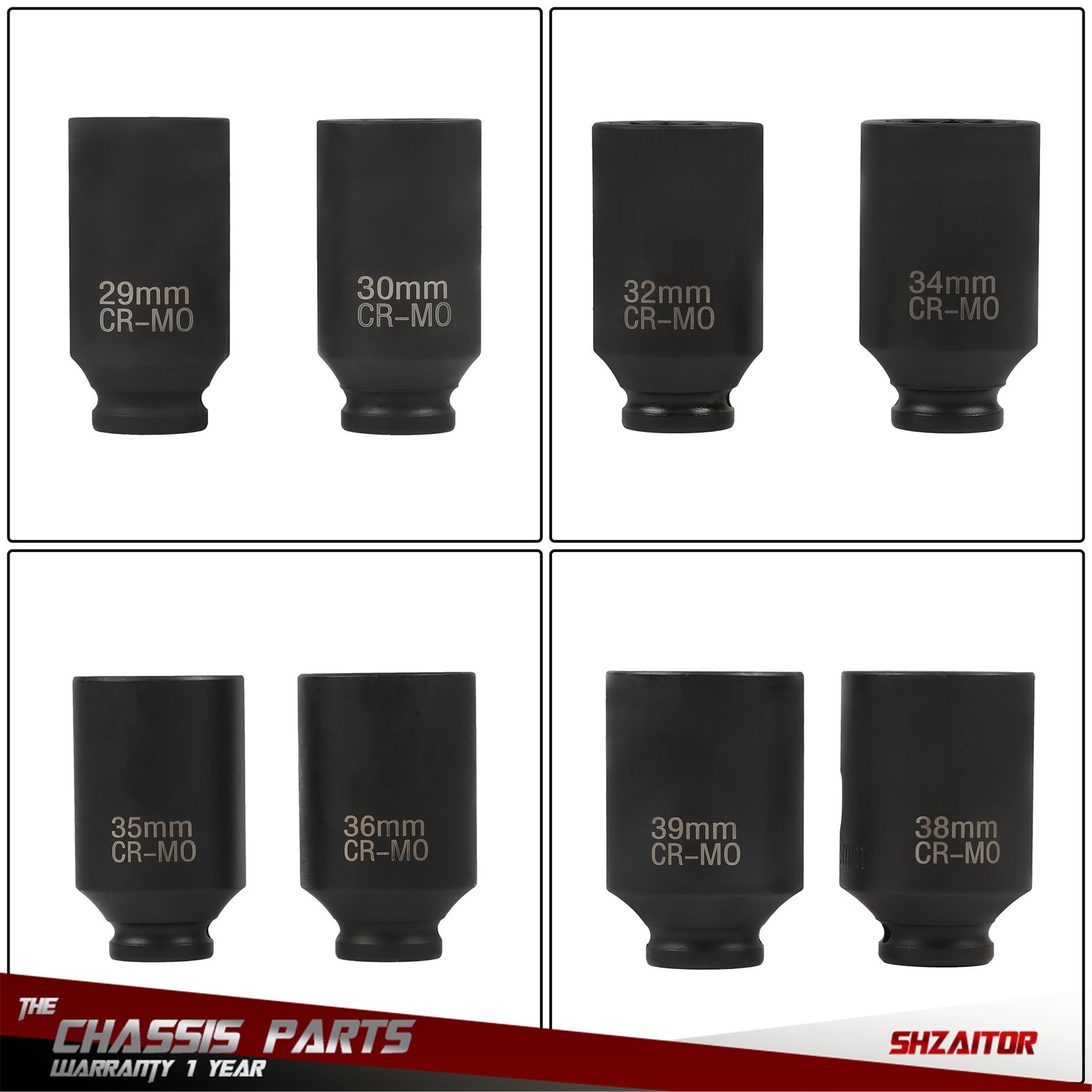 8Pcs Axle Nut Socket Set 12 Point 1/2″ Drive 29mm-39mm for Toyota BMW