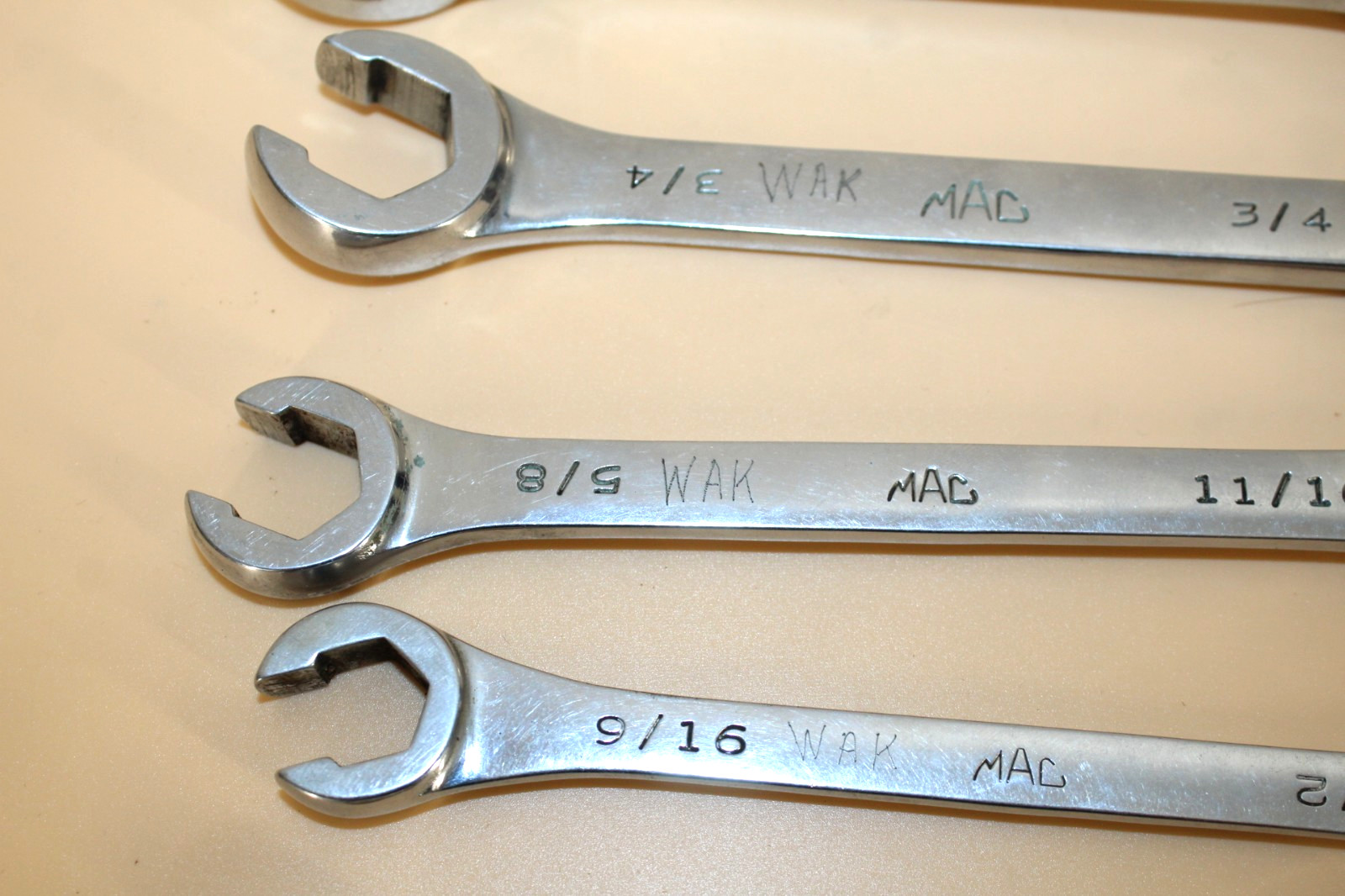 Mac Tools 5 Pc. SAE Flare Nut Wrench Set ,3/8″ thru 7/8″