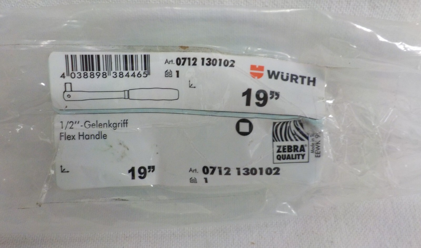 Wurth Zebra 1/2″ Drive Flex Handle – 19″ – 0712130102